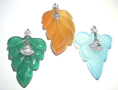 CRYSTALMIRACLE - Colgantes con forma de triple hoja de cristal, para la curación, joyería de WICCA o regalos positivos, para la salud, la paz y el