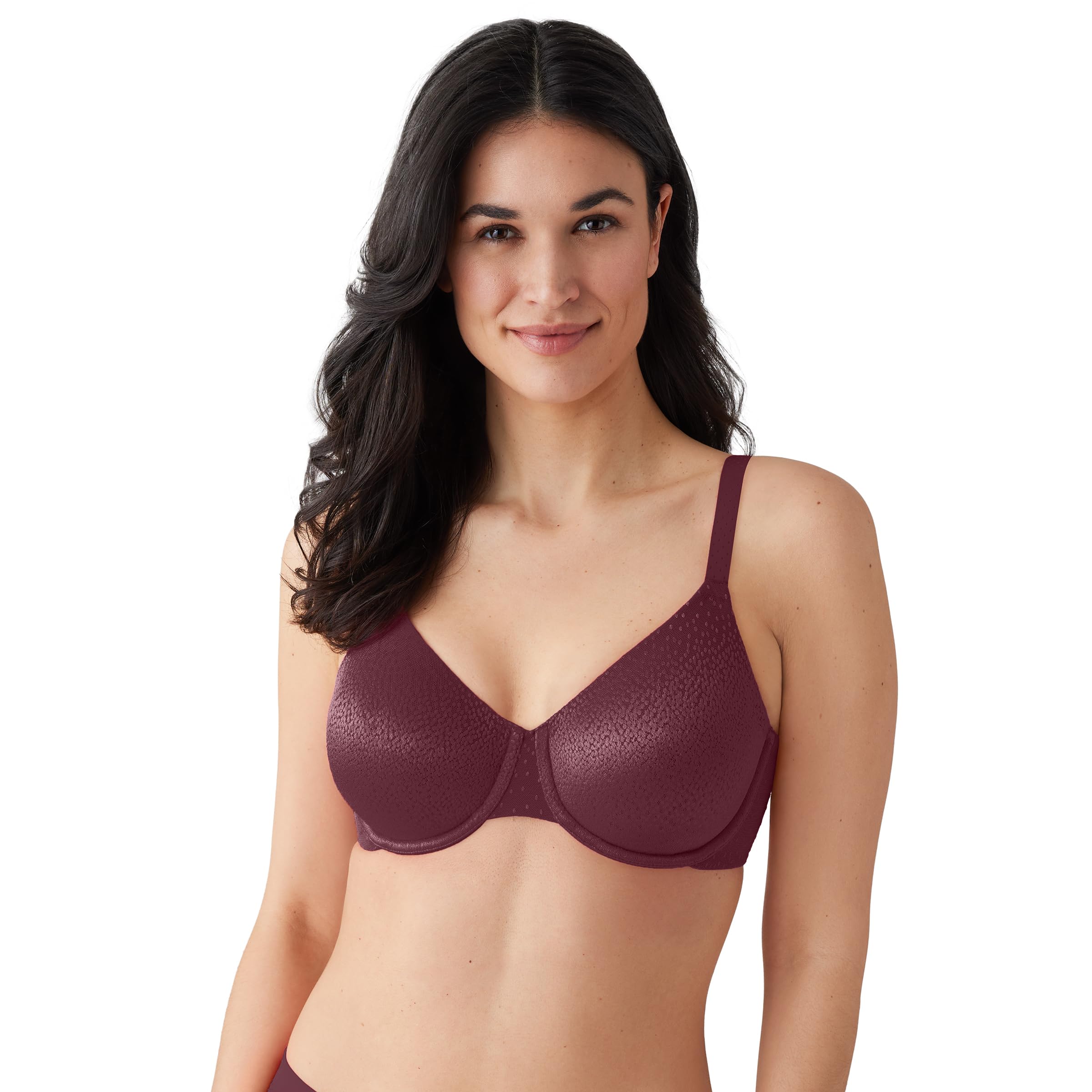 Wacoal Women's Back Appeal Unlined Full Coverage Underwire Bra, 855303, Burgandy, 36E
