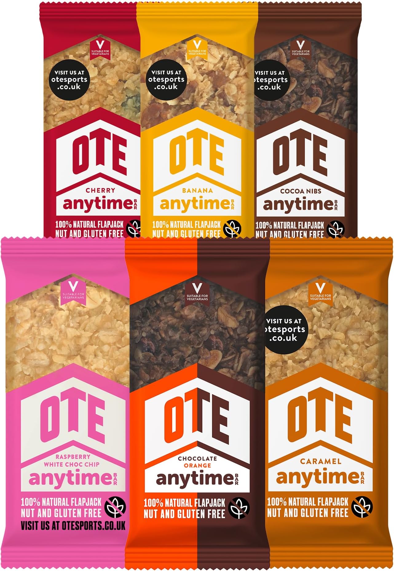 โ Anytime Bars - Energy Bars for Cycling - Cycling Nutrition Bars - Nut Free Snacks for Running - Endurance Flapjack Bars - Box of 16 x 62g