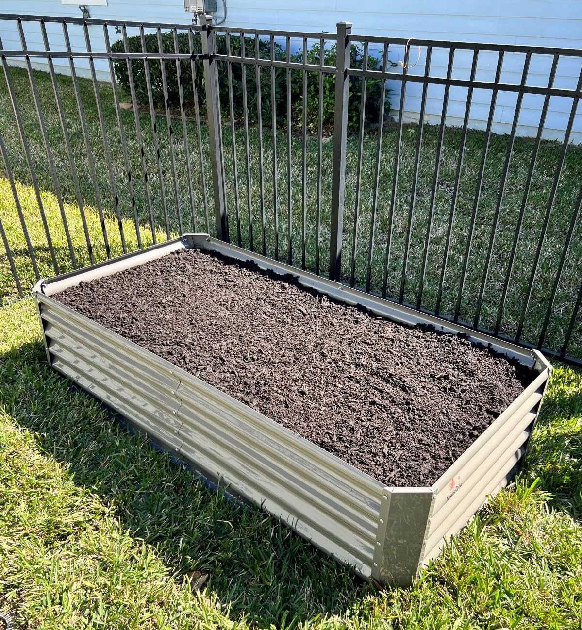 A ANLEOLIFE 2 Pcs 6X3X1.5 ft Rectangular Galvanized Raised Garden Beds Outdoor for Planting Vegetables Flowers Herb, Quartz Grey