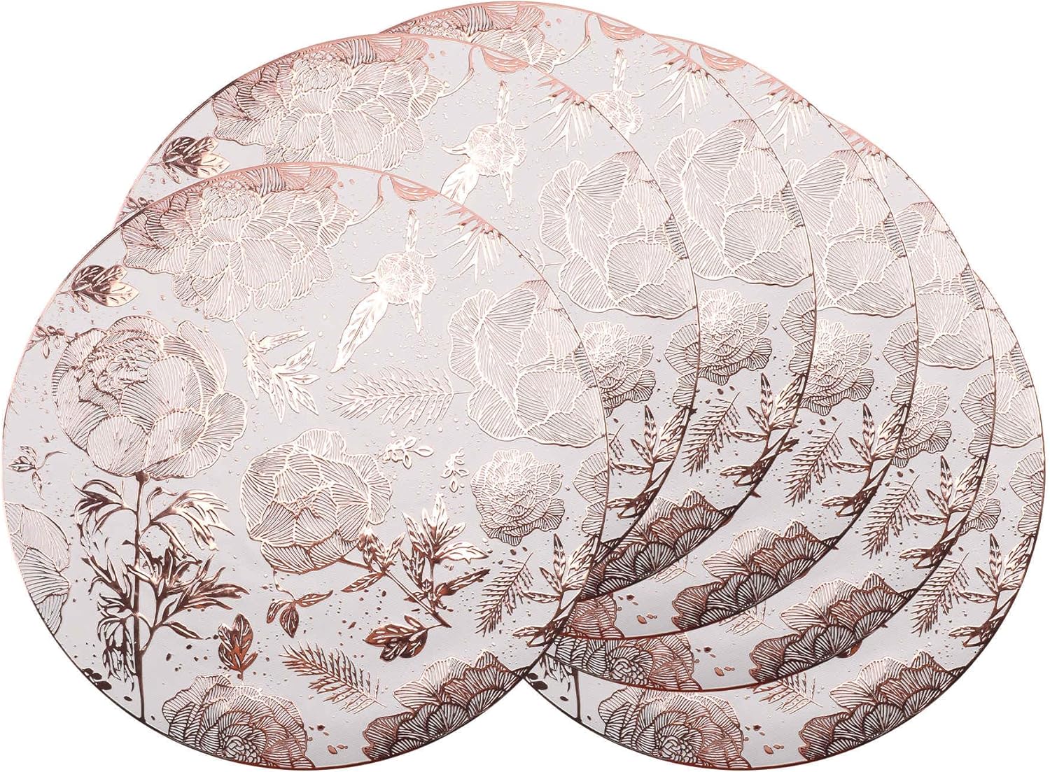 Placemats Set of 6 Plastic Placemats for Kitchen Dining Table Decor Table Placemats Wipeable Floral Table Mat 15inch Pink