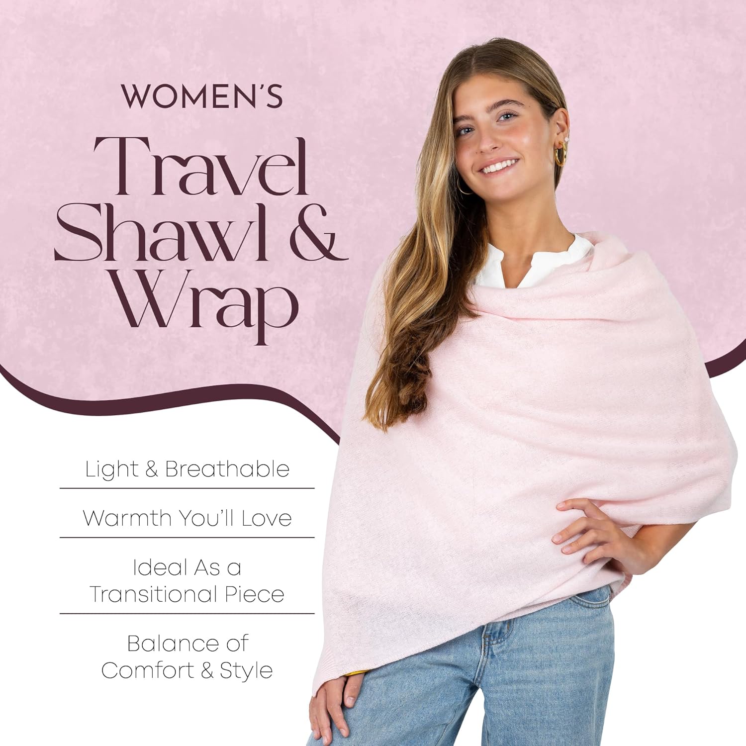 Velanio Cashmere Luxury Knitted Wrap Travel Shawl Scarf, Pashmina Stole, All-Season Scarf for Women Cashmere Wool Blend - Image 3