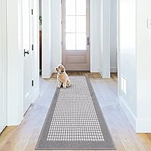 Laundry Room Runner Rug 2'x6' Non Slip Farmhouse Rugs and Mats for Laundry Room Decor Washable Runner Rugs for Kitchen Floor Laundry Room Bathroom Hallway Entryway (2'x6', Grey)