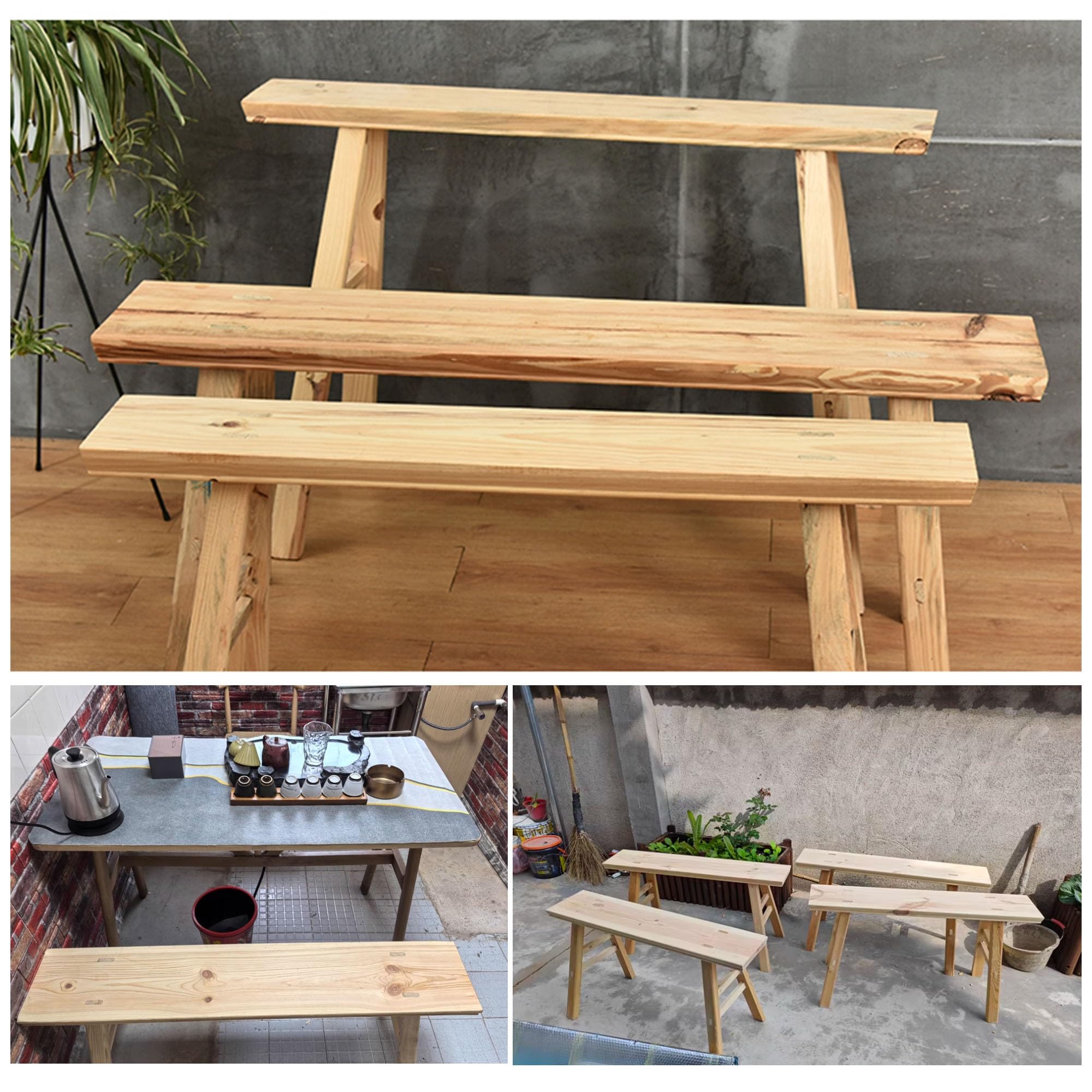 Rustykalna ławka wiejska z litego drewna, do wejścia i jadalni, konfigurowalny kolor, bez podłokietników, wszechstronna ławka na buty do sypialni i wnętrz, 150 x 20 x 47 cm