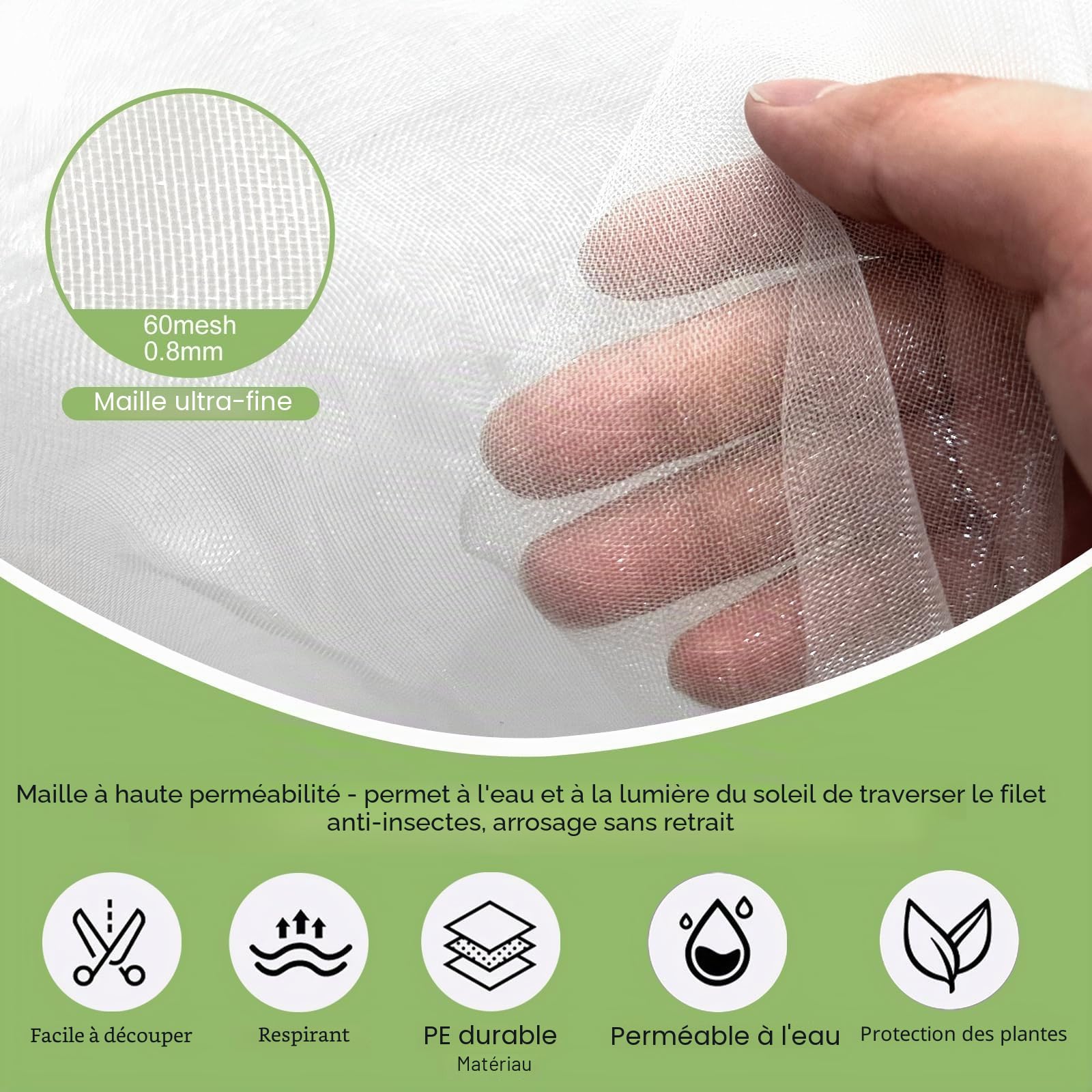 Filet Anti Insecte Potager 3m x 4m Ultra Fine Maille Protection Jardin