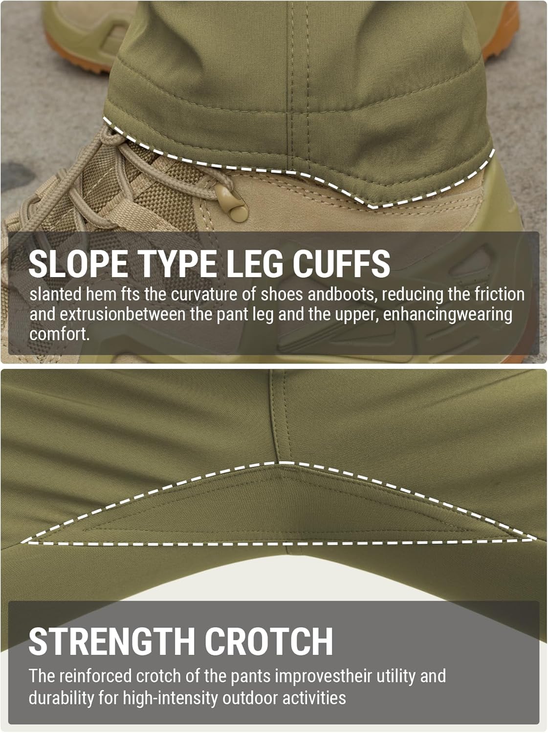 FLYFIREFLY Men's Ripstop Tactical Cargo Pants Water Resistant Quick Dry Hiking Work Pants with Multi-Pockets(No Belt) - Image 5