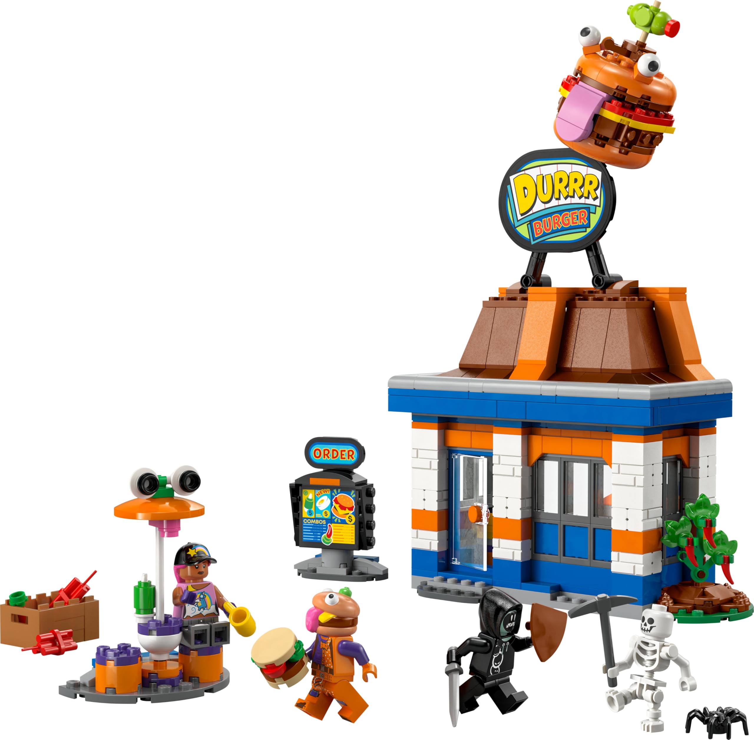 LEGO Fortnite Le Restaurant Durrr Burger - Jeu Créatif avec Minifigurines de Terreur des Plages, Boss Burger & Gouash - Cadeau Collector sur Le Thème des Jeux Vidéo - Garçon ou Fille dès 10 Ans 77076