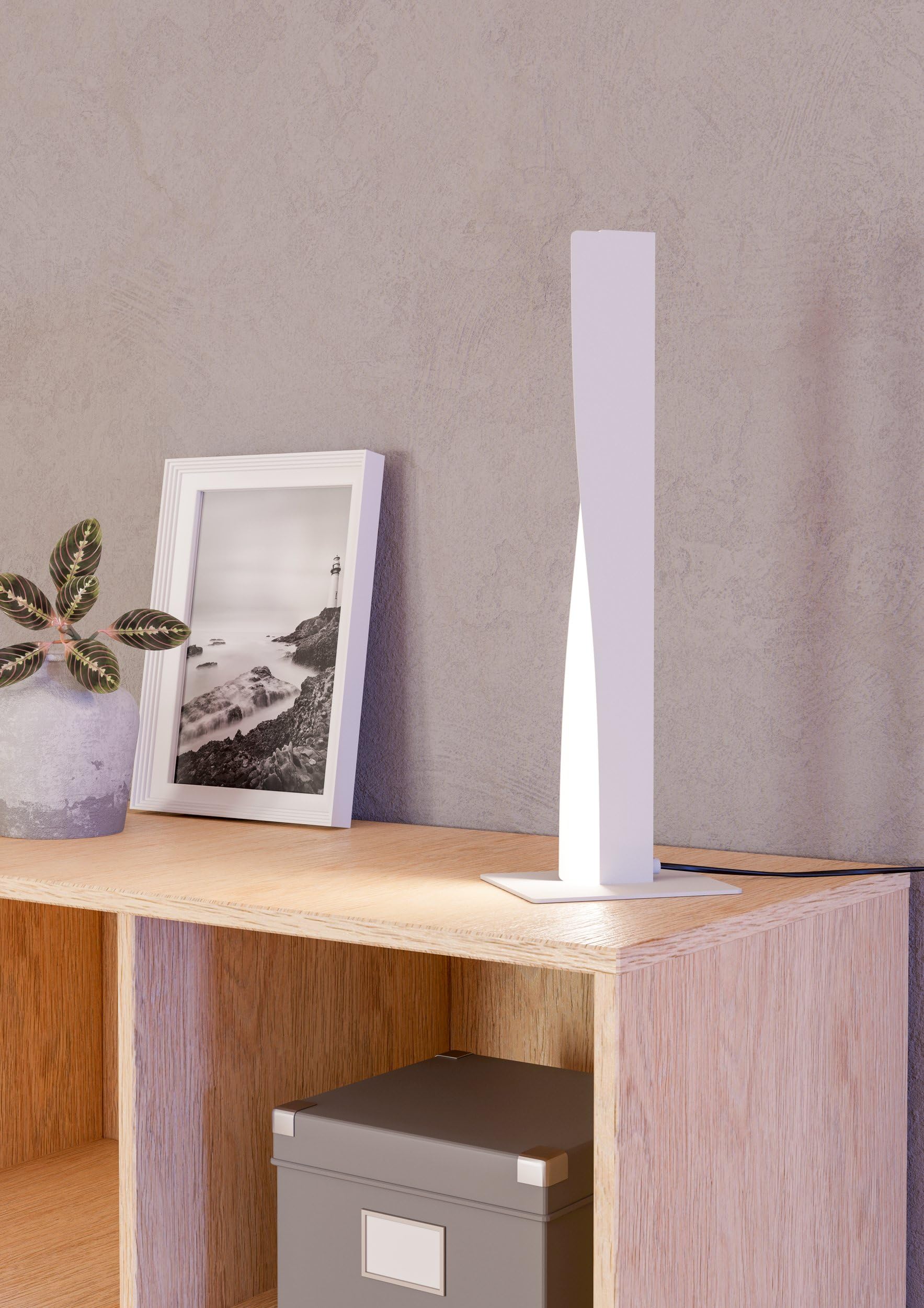 EGLO connect.z Smart-Home LED Tischlampe Bolognano-Z, Tischleuchte dimmbar | ZigBee, Matter, App und Sprachsteuerung Alexa, warmweiß-kaltweiß, RGB, H 48 cm