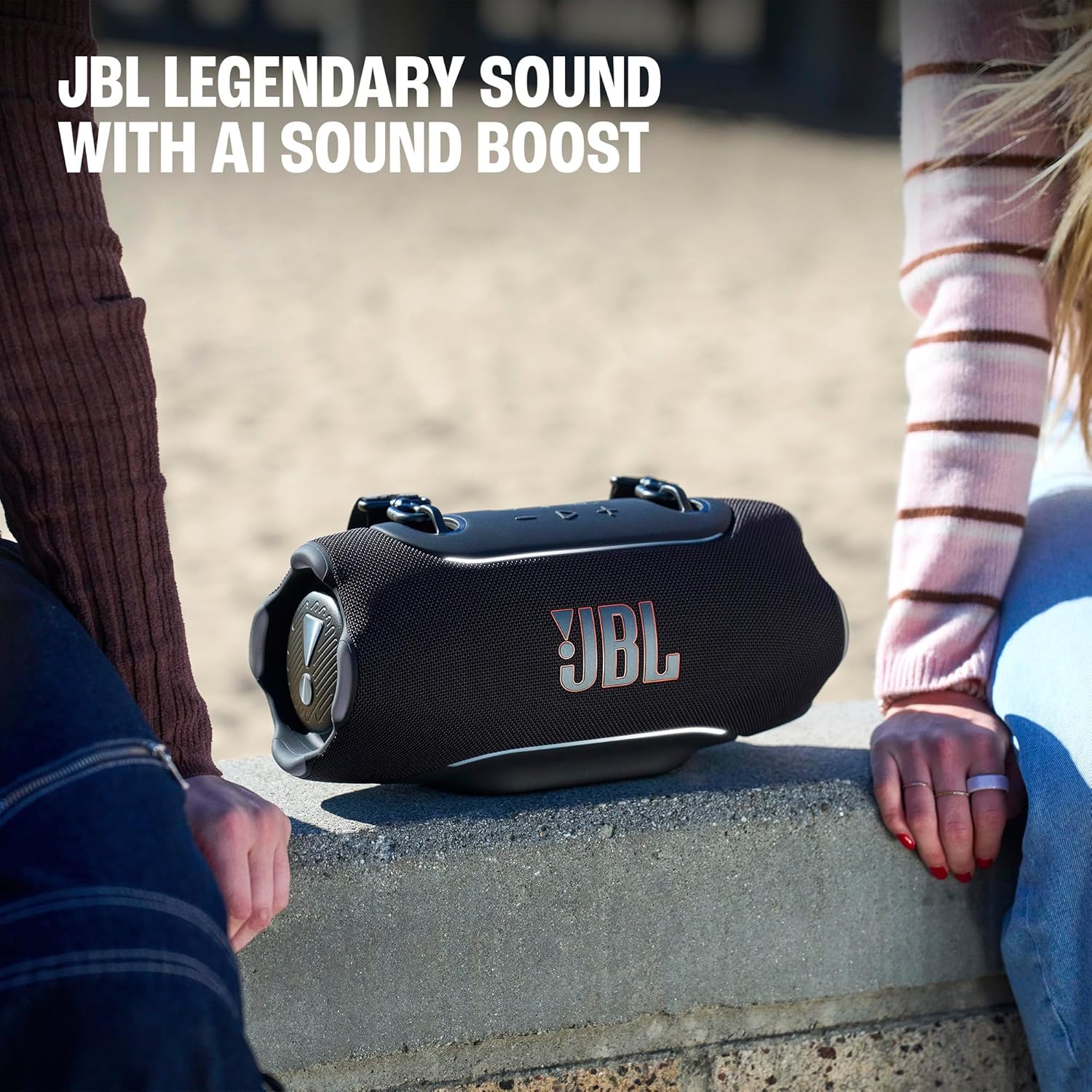 JBL Xtreme 5 - Portable Waterproof Speaker with Massive Legendary JBL Sound, Ambient Edge Lighting, Convenient Shoulder Strap, Supports Lossless USB-C Audio, Built-in powerbank & Auracast™ (Black)