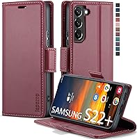 Vista 36 de Funda tipo cartera para Samsung Galaxy S22 5G con tarjetero y función atril, bloqueo magnético RFID, funda de piel con tapa para Galaxy S22 5G