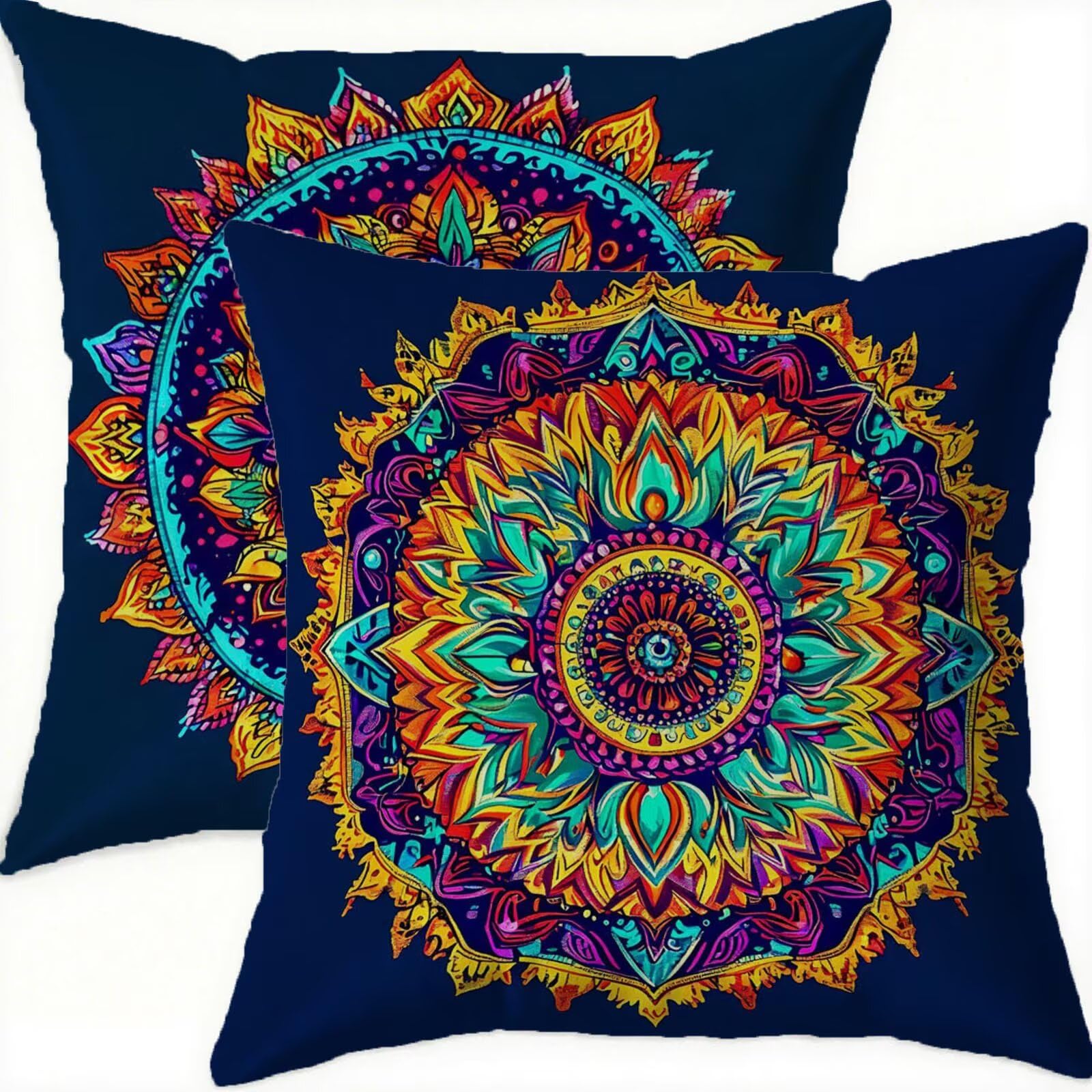 Housse coussin 65x65cm bohémie pour décorer le canapé du salon