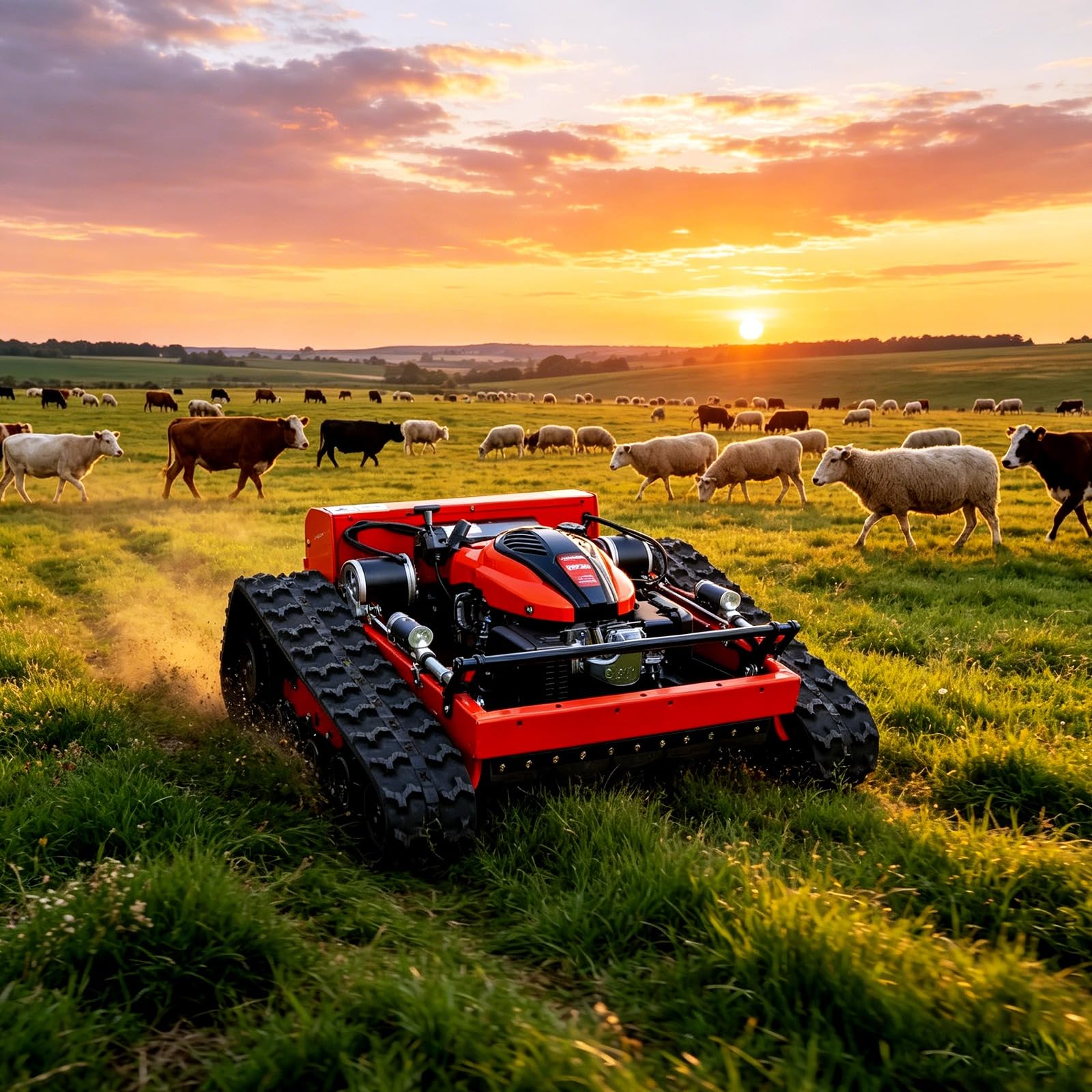 Tosaerba remoto personalizzabile per colline ripide, decespugliatore cingolato per tutti i terreni, attrezzature paesaggistiche commerciali pesanti per aziende agricole, frutteti e fattorie solari