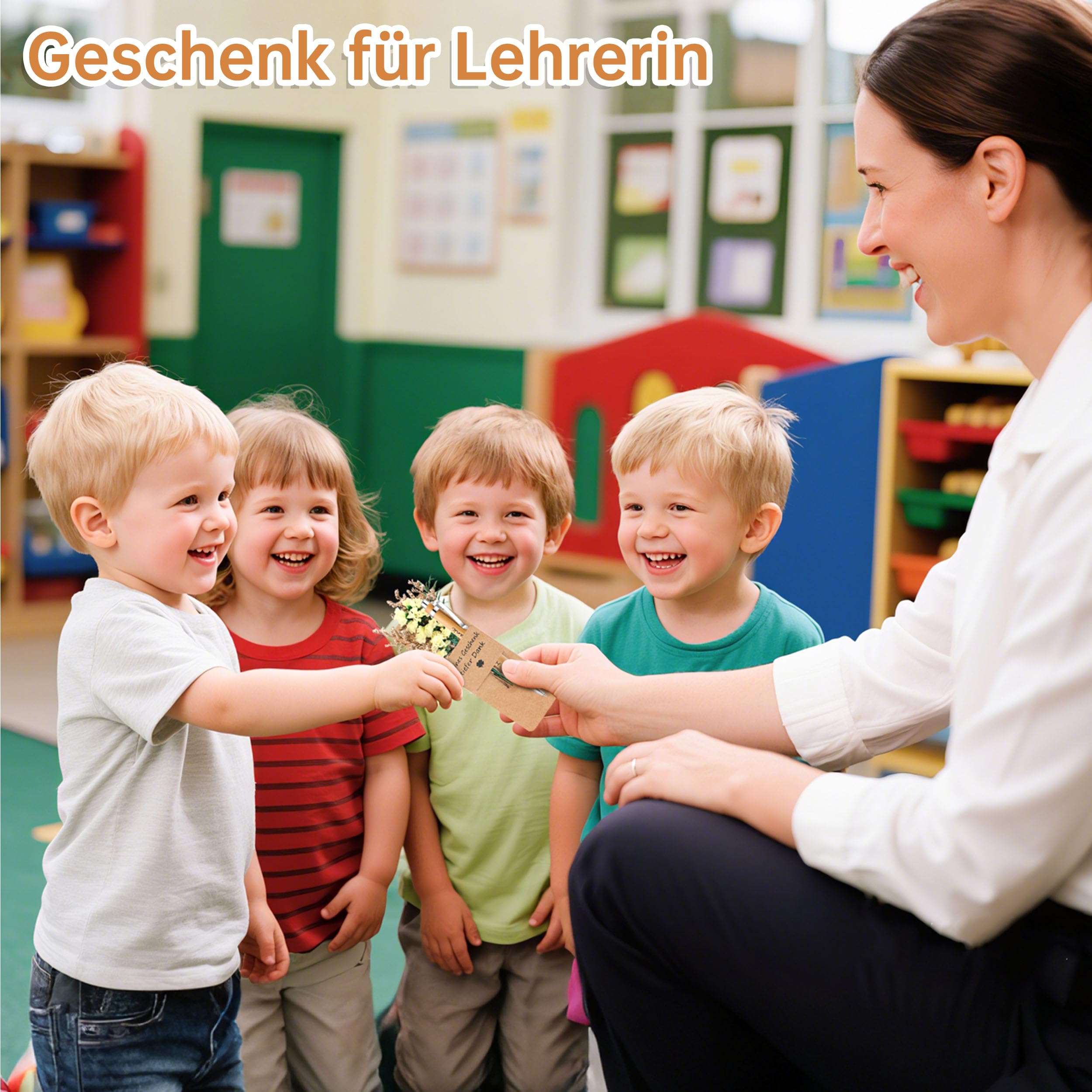 ZJTAPE 12 Sets Kleines Dankeschön Geschenke - Holz Kugelschreiber mit Trockenblumenstrau, Danke für Alles Danke Lesezeichen für Abschiedsgeschenk Lehrerin Erzieherin Kollegen Freund Hochzeit
