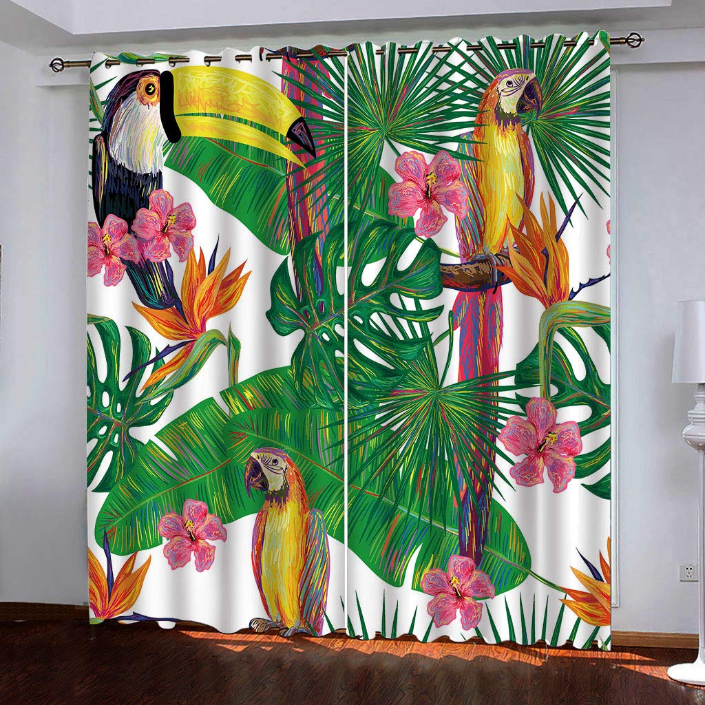Rideaux occultants verts à oeillets 140x290 cm pour chambre | 2 pièces