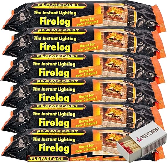 Perfectonish Eco Friendly Instant Lighting Flamefast Smokeless Fire Logs For Open Fire Stove
