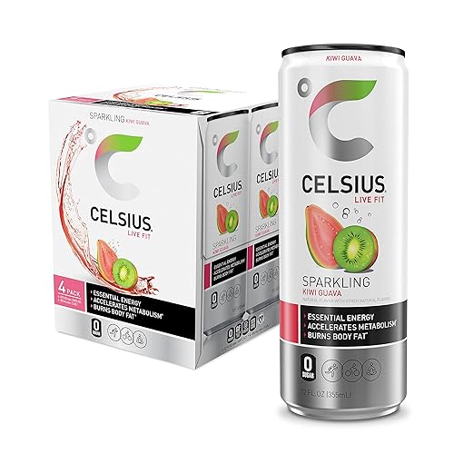 Vista 93 de CELSIUS - Bebida energizante con gas y endulzada con Stevia, cero azúcar, lata delgada, sabor a naranja y granada, 144 onzas líquidas