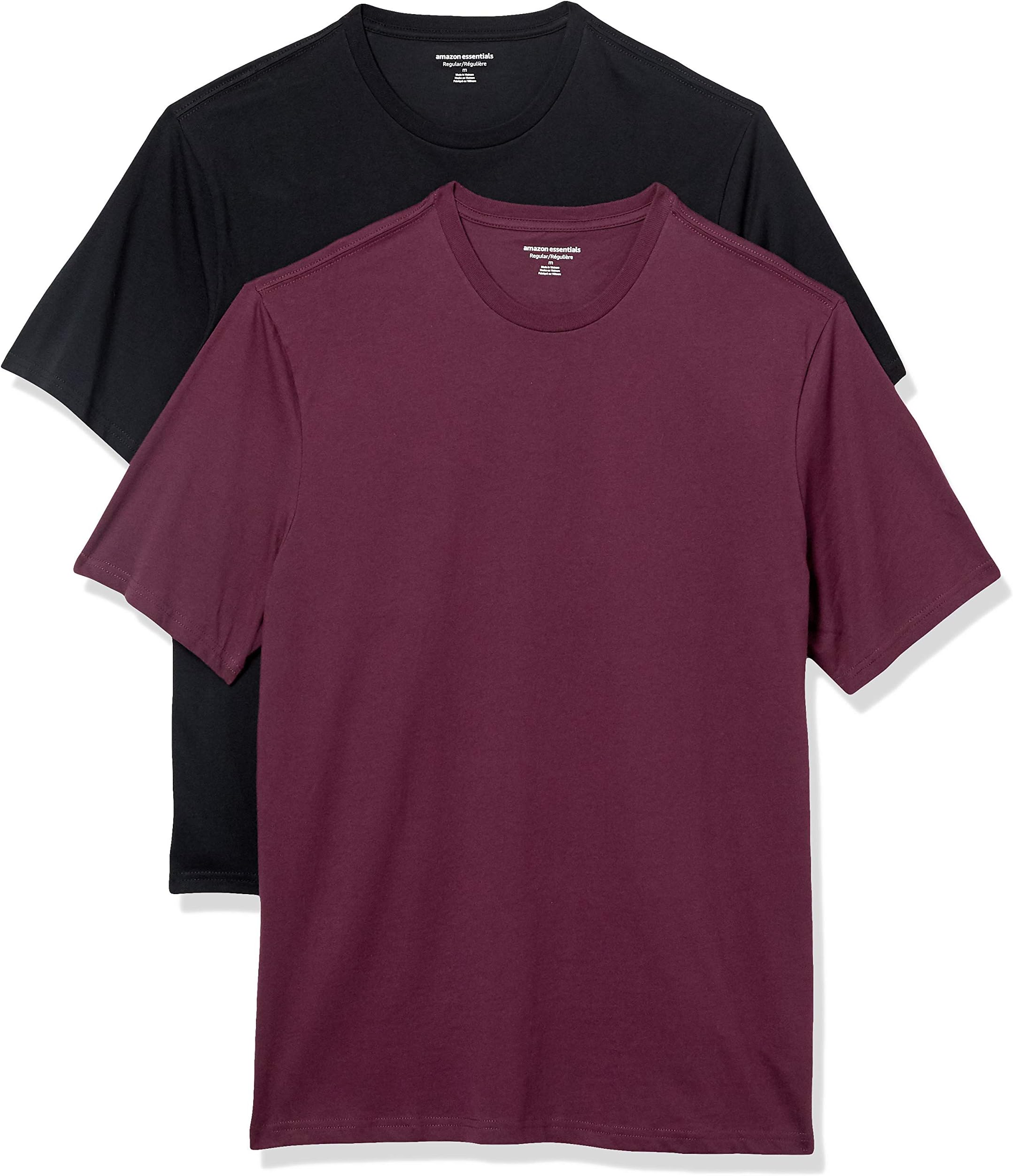 Amazon EssentialsMen's Regular-Fit Short-Sleeve Crewneck T-Shirt, Pack of 2