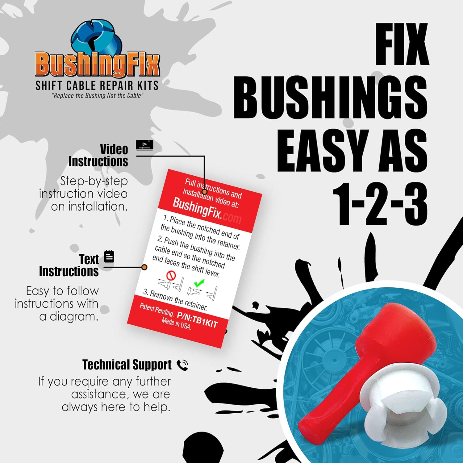 Buy BushingFix TB1Kit Automatic Transmission Shift Cable Bushing