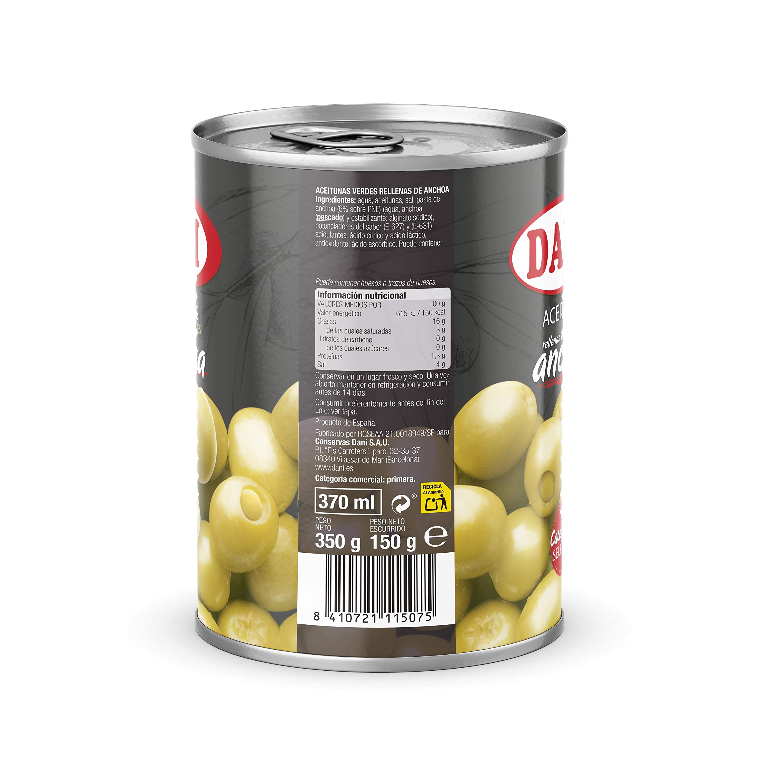 Aceitunas Extra Grandes Rellenas de Anchoa 350 gr