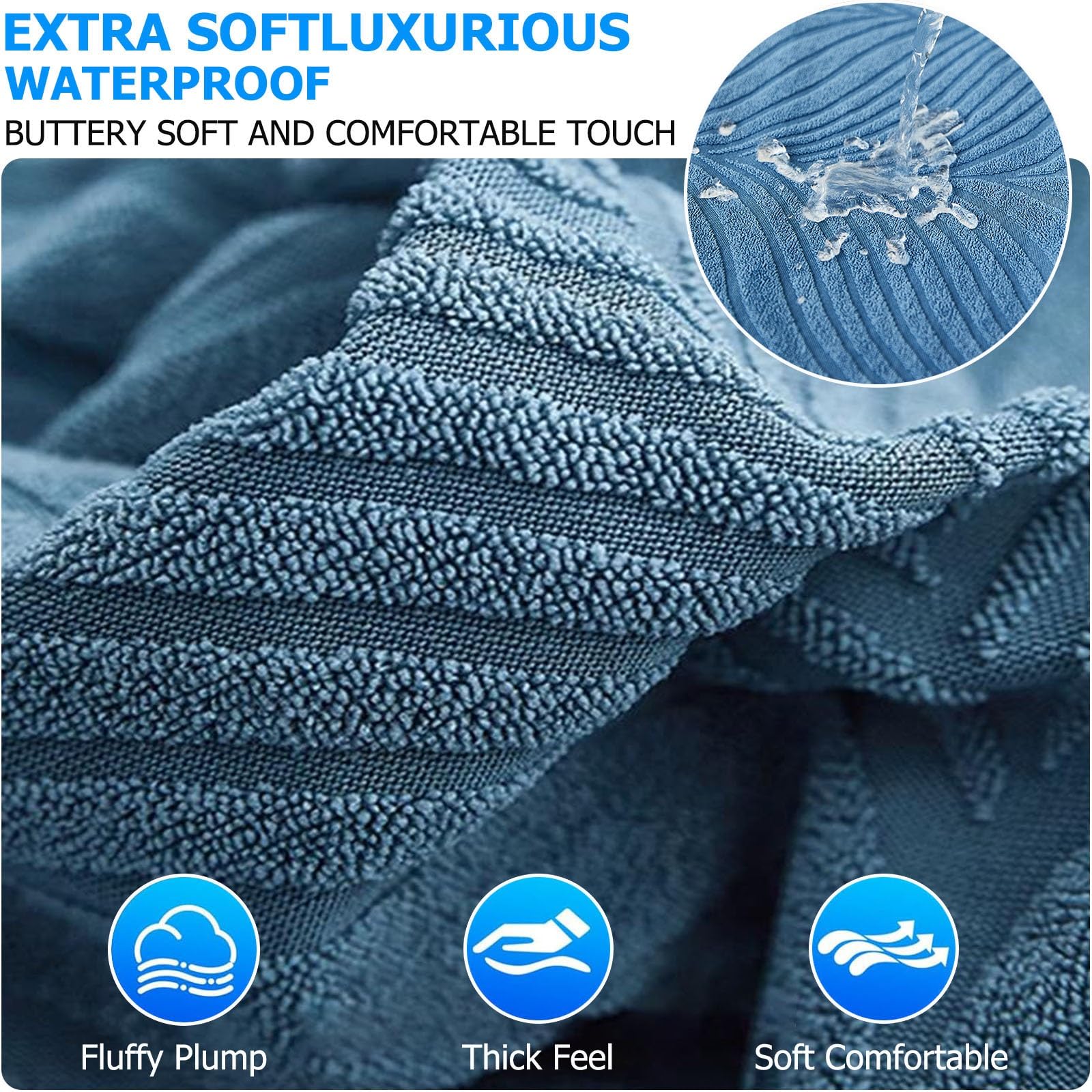 Housse de canapé extensible imperméable pour canapé 3-4 places, antidérapante, adaptée aux animaux domestiques, housse de chaise longue L-SD (90-140 cm) - Slish, facile à nettoyer