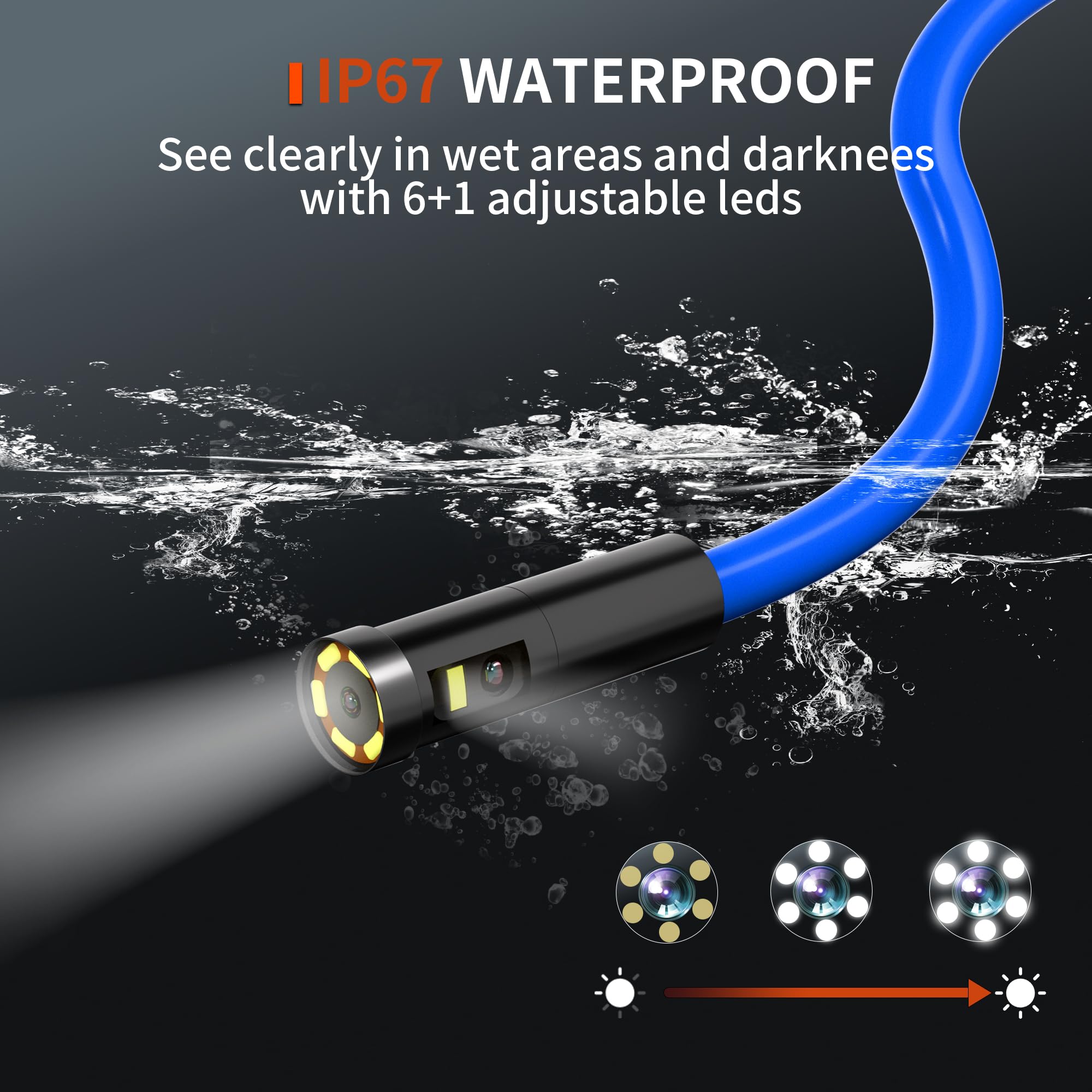 Dual Lens Endoscope Camera with Light, 1920P Industrial Borescope — Amazon image 6