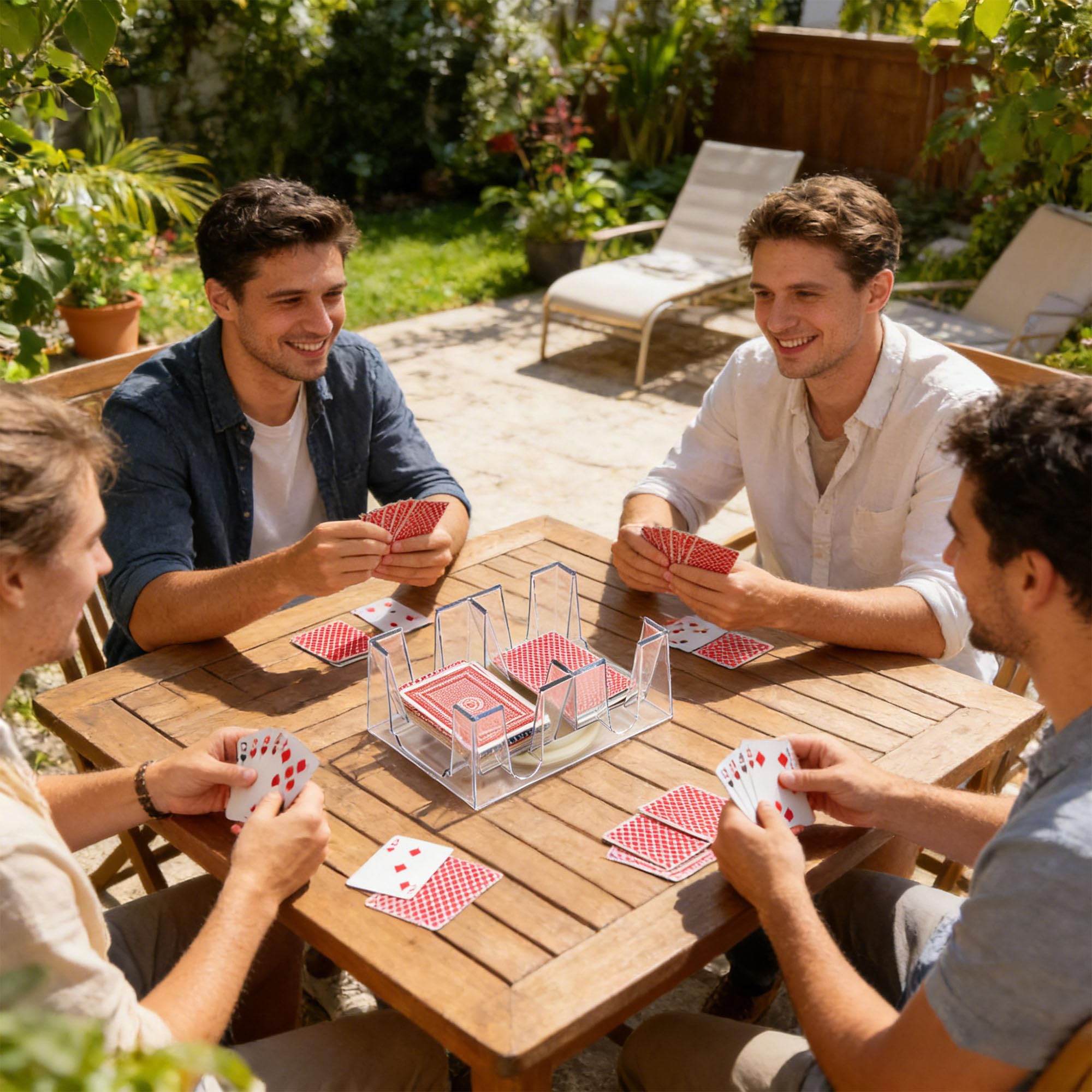 Bandeja giratoria para Naipes, Bandeja de Cartas de Juego, Poner 12 póquer, Transparente, Accesorios para Juegos de Cartas, Apto para Juegos de Mesa con Cartas