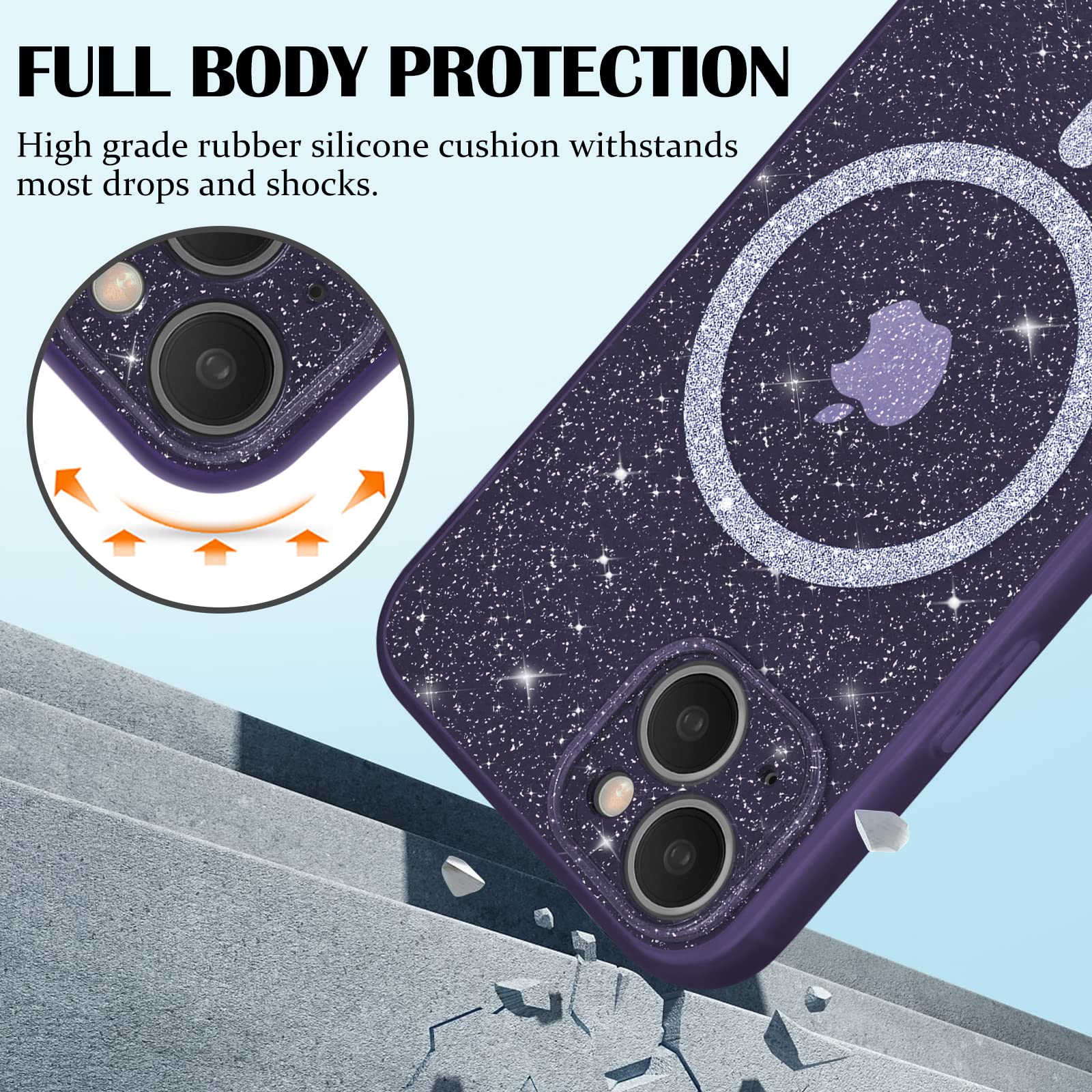 Newseego Glitzer-Handyhülle Für IPhone 13/14 – Transparent, MagSafe-kompatibel & Stoßfest