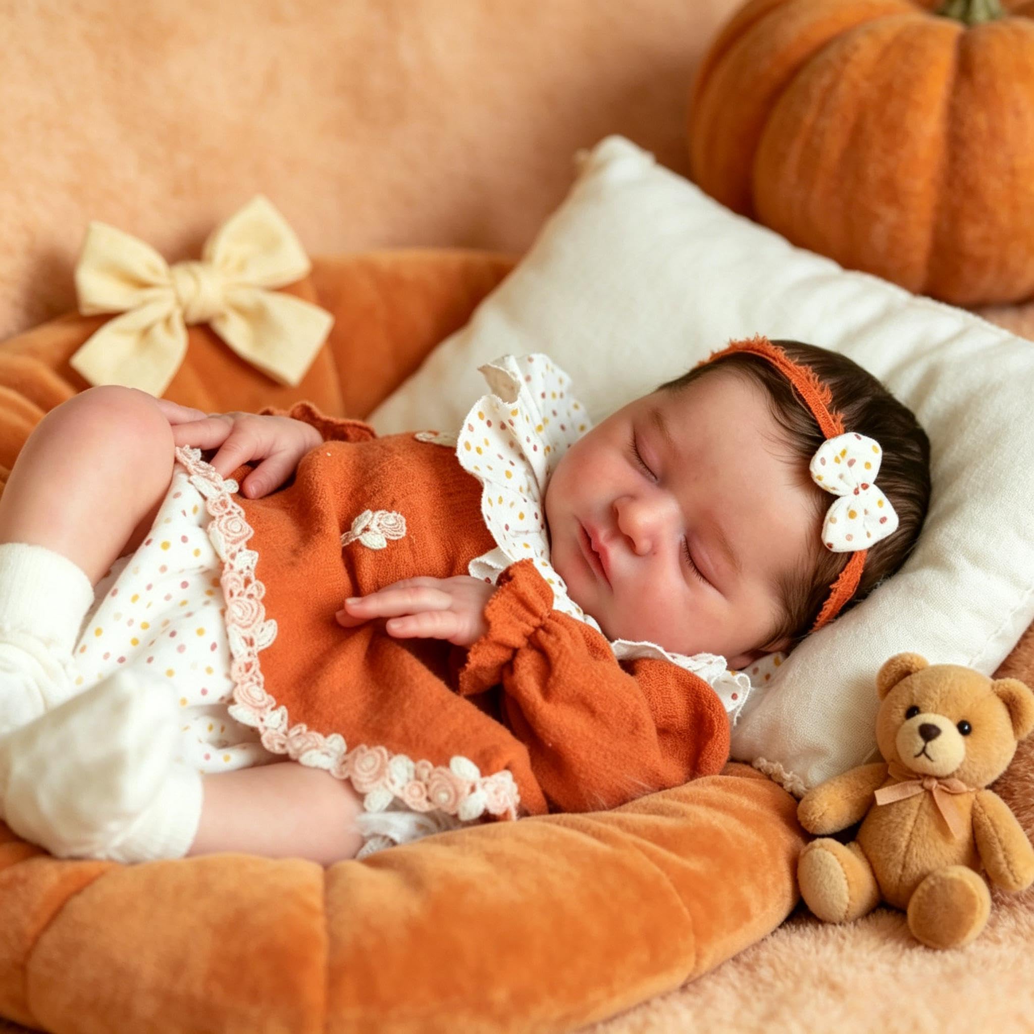 RXDOLL Realistische Reborn-Babypuppen, weicher Stoffkörper, 45,7 cm, schlafend, lebensechte Babypuppen, die echt aussehen bewegliche Vinylgliedmaßen Reborn Kleinkind Puppe Frühchen Babys
