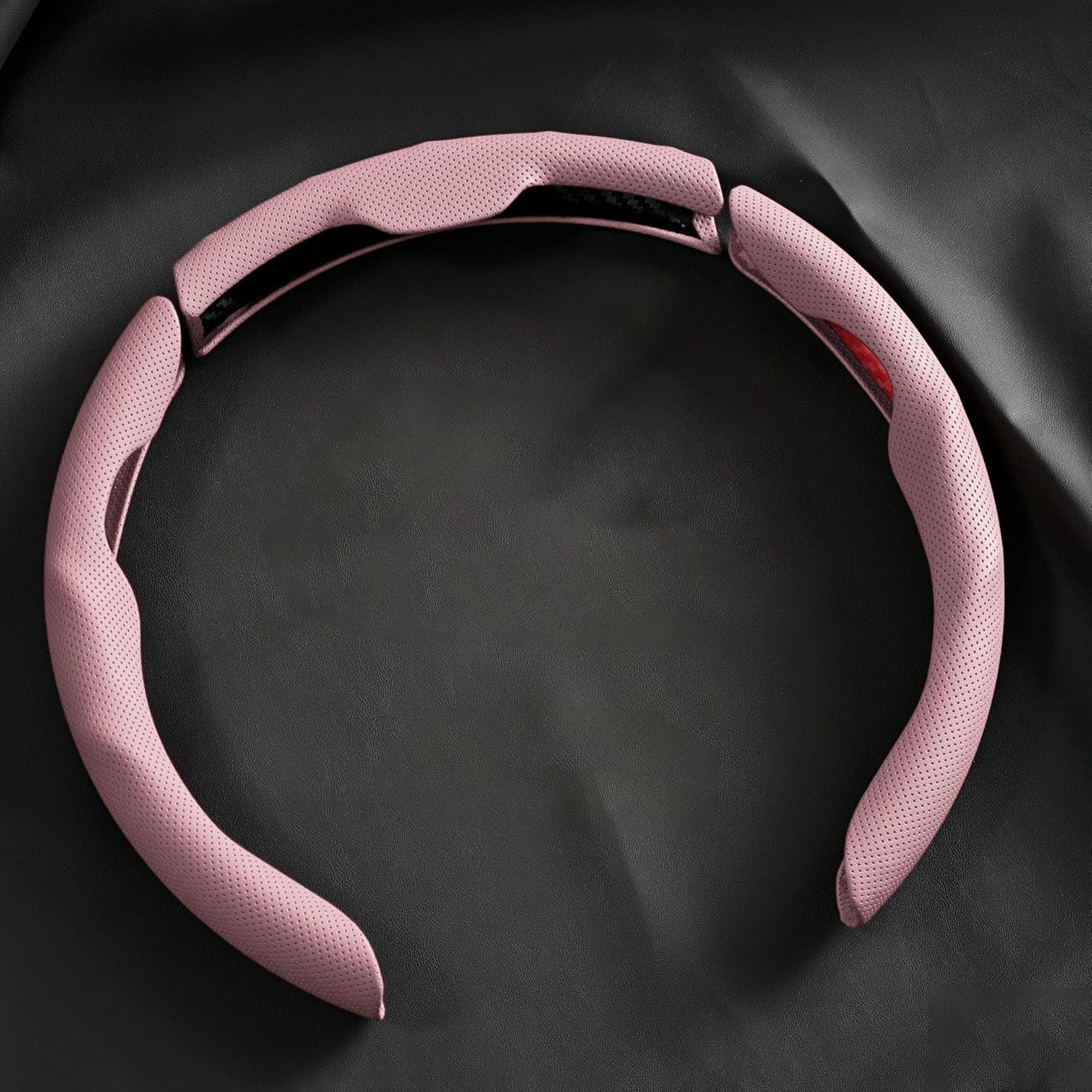 QIZUN Car Steering Wheel Cover for BYD Sealion 7 SUV 2024 2025 2026, Auto Anti-Slip 3D Grip Segmented Protector Fast Installation Breathable Interior Accessory,Pink