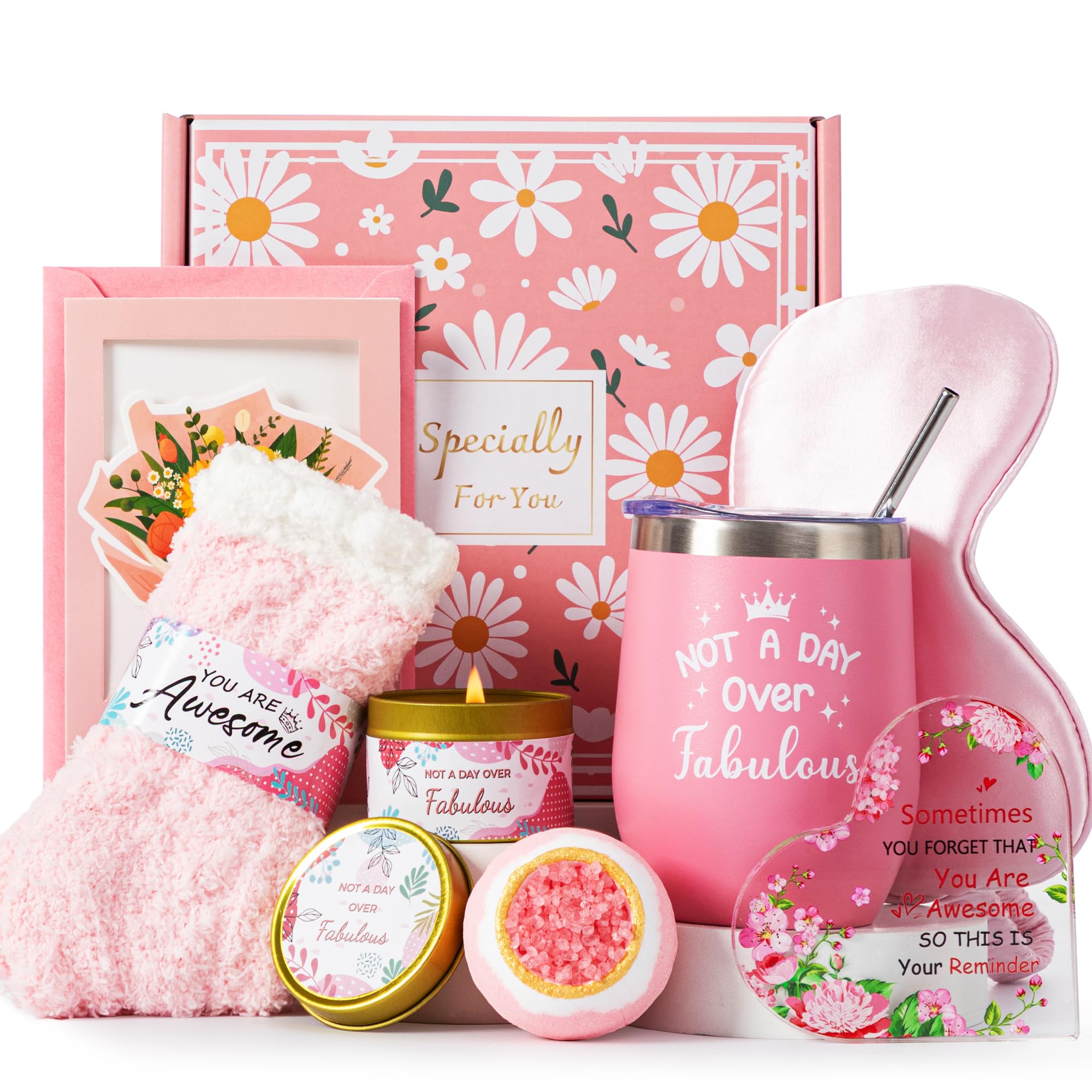Gift Basket for Women,Happy Birthday Gift Ideas Set for Her Get Well Soon Hampers Pamper Box,Thinking of You Self Care Package Relaxation Spa Bath Present for Mum Sister Best Friend Girlfriend Wife