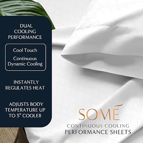 Miniatura 2 de SOMÉ Sábanas refrescantes tamaño Queen control de temperatura definitivo para personas que duermen con calor y mantienen tu temperatura corporal