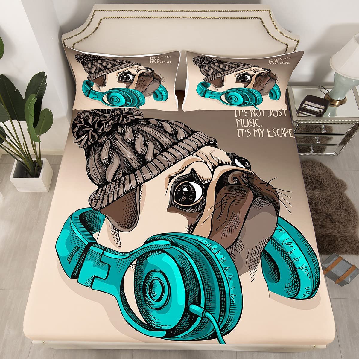 Housse de couette carlin durable et facile à laver pour lit double
