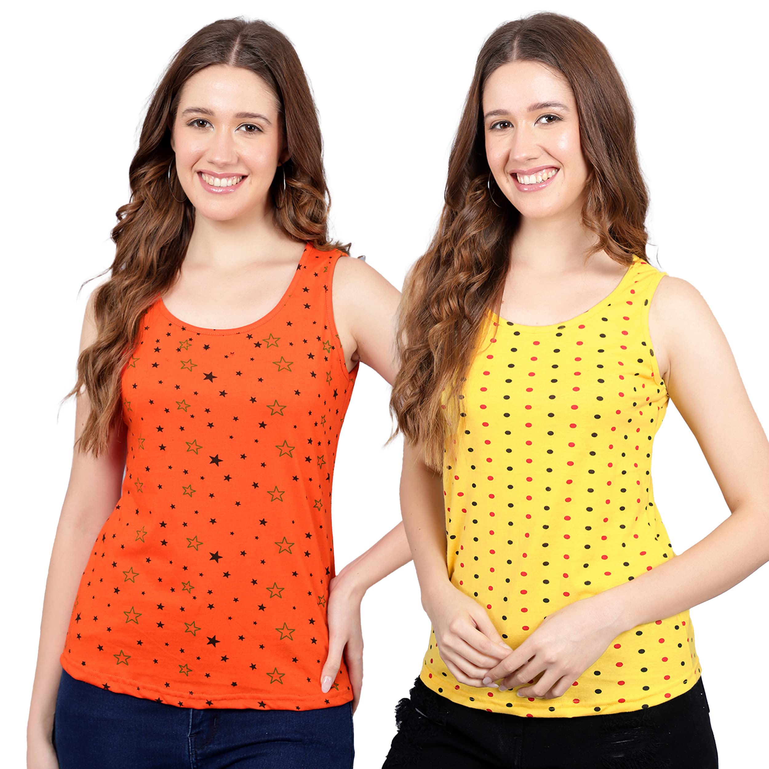 irana Women's Super Combed Cotton Rib Fabric Slim Fit Tank Top-Pack of 2-picture-45