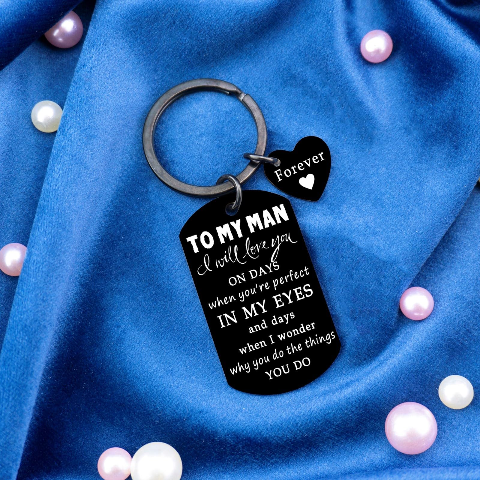 ichrati Stocking Stuffers for Men Mens Stocking Stuffer for Adults Husband Boyfriend Stocking Stuffers from Wife Girlfriend Romantic Anniversary to My Man Keychain I Will Love You Valentines Jewelry