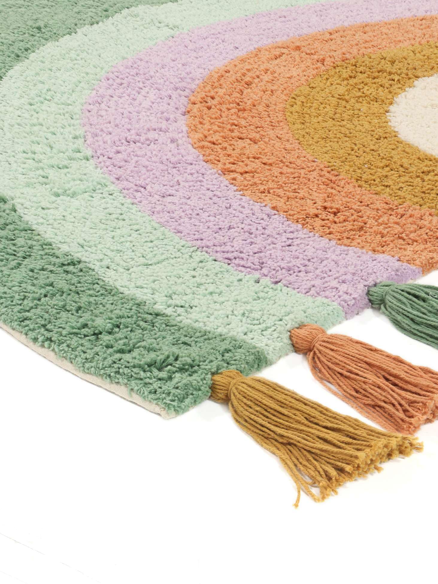 RugVista Cute Rainbow Kinderteppich, 55 x 100 cm, Mehrfarbig | Moderne, Kinder, Mittlerer Stapel, Maschinenwäsche, Oeko-Tex 100, Ohne gefährliche Chemikalien, Kinderzimmer