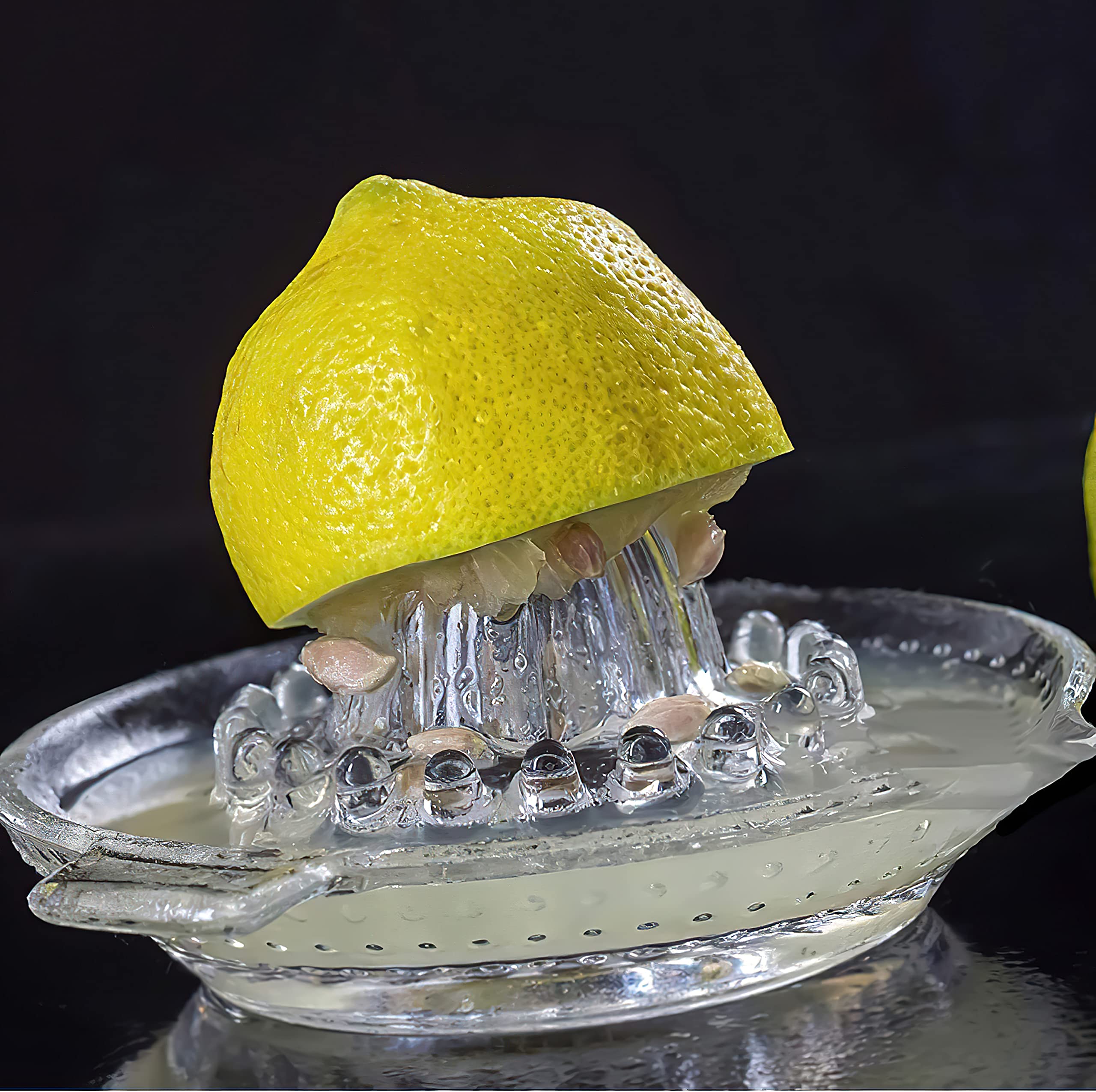 WisyLLC Spremiagrumi Manuale In Vetro Per Limoni E Arance – Design Ergonometrico Con Raccoltisemi, Facile Da Lavare - 2