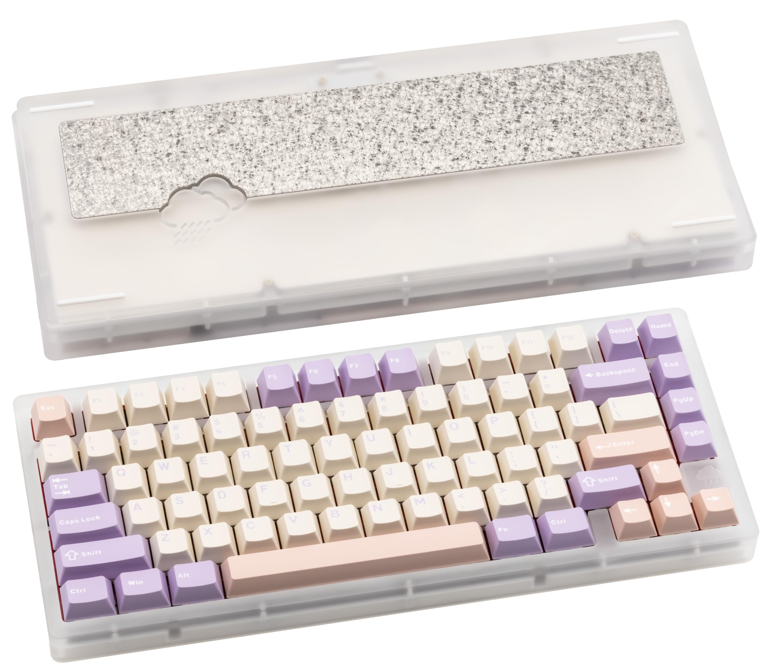 WOBKEY Rainy 75 Aluminum Cocoa Switch Mechanical Keyboard with Superior Acoustics, Wired, BT, 2.4G wireless Connectivity (Pro - White) — view 17