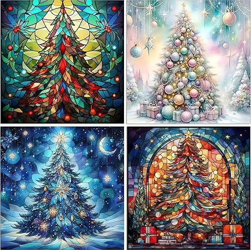 Miniatura 22 de KICHANG Kits de Pintura de Diamante Blanco Retro para Adultos, Arte de Diamante 5D, Kits de Arte de Diamante Redondos de Punto Completo para