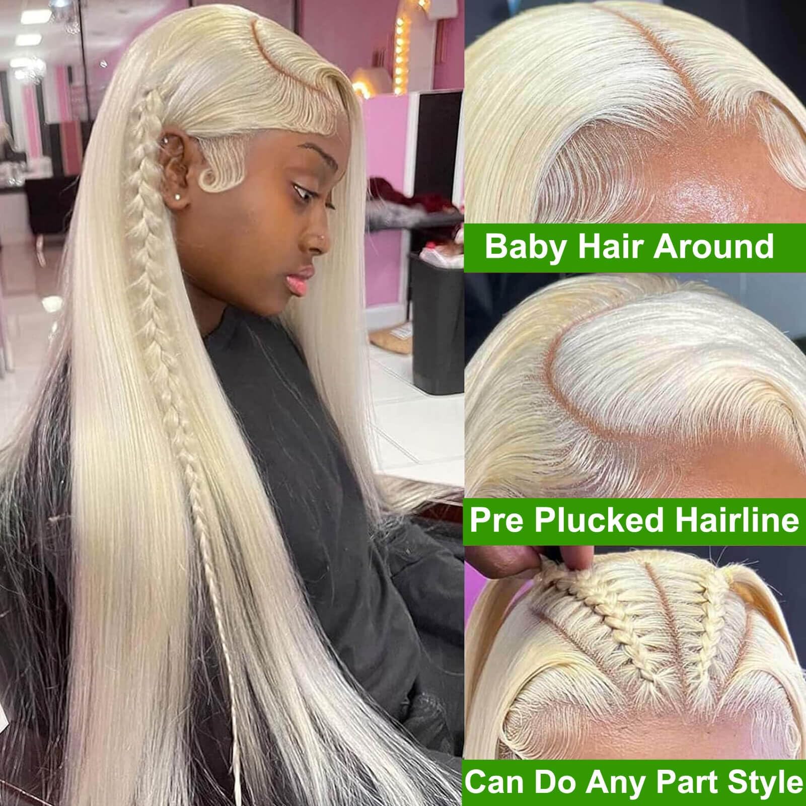 613 13x6 Lace Front Wig Human Hair 613 HD Lace Frontal Wig Blonde Lace Front Wigs Human Hair Pre Plucked Brazilian 180 Density Straight Lace Front Wigs Human Hair Glueless Wigs for Women 22 Inch