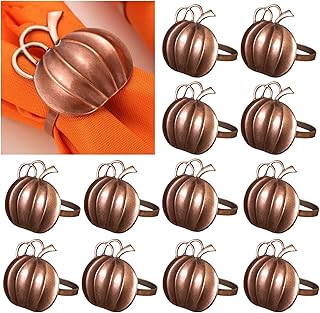 Sponsored Ad - Pumpkin Napkin Rings, Halloween Rustic Napkin Ring Holders, Serviette Buckles Holder Dinner Tables Rings fo...