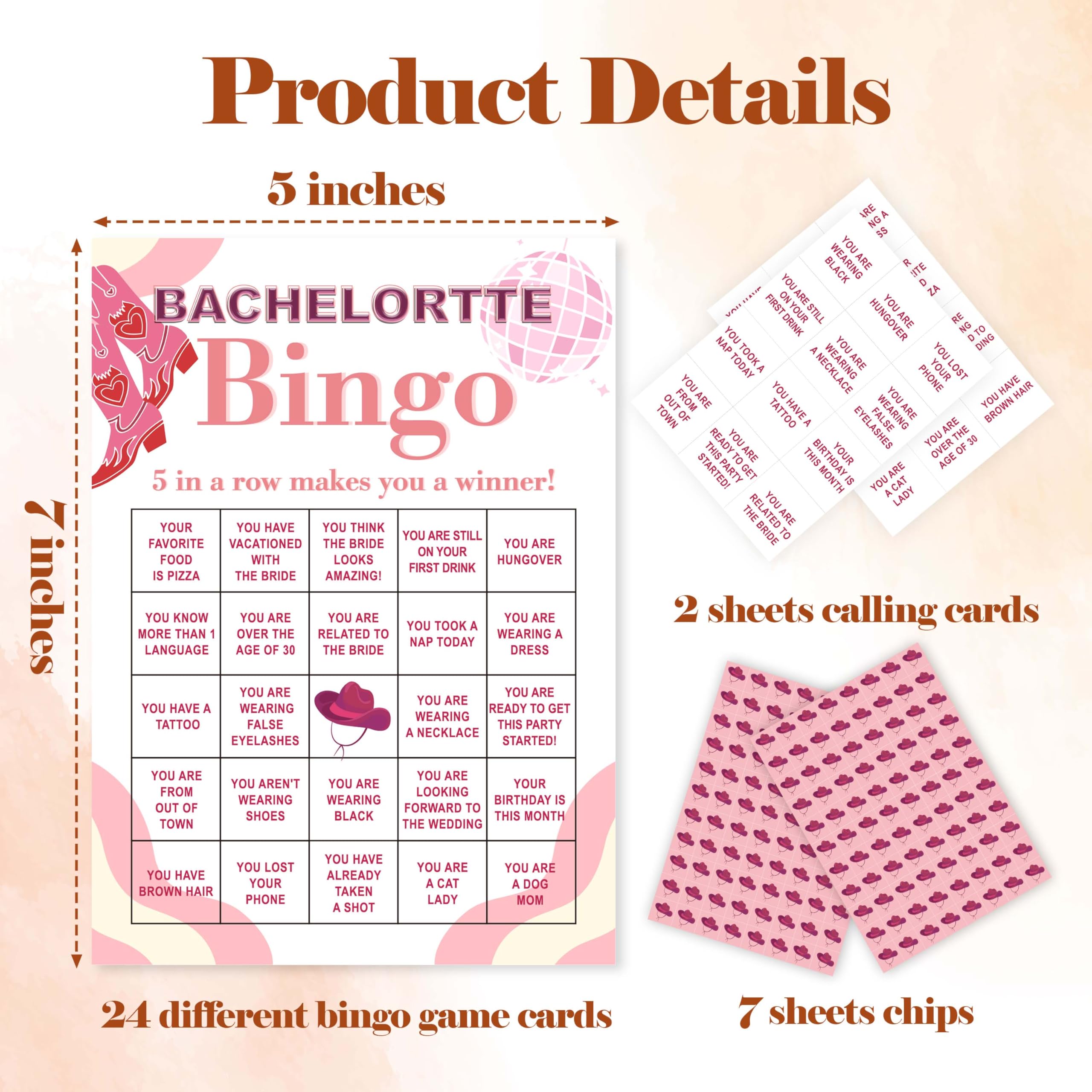 Bear Theme Baby Shower Bingo Game Cards - 24 Player Cards With Chips, Family Party Game For Large Groups