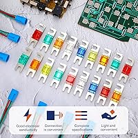 Vista 4 de Frienda 18 Piezas Mini Fusibles ANL Chapados Paquete Kit de Portafusibles de Audio para Automóvil para Sistema Electrónico de Audio y Video Marino