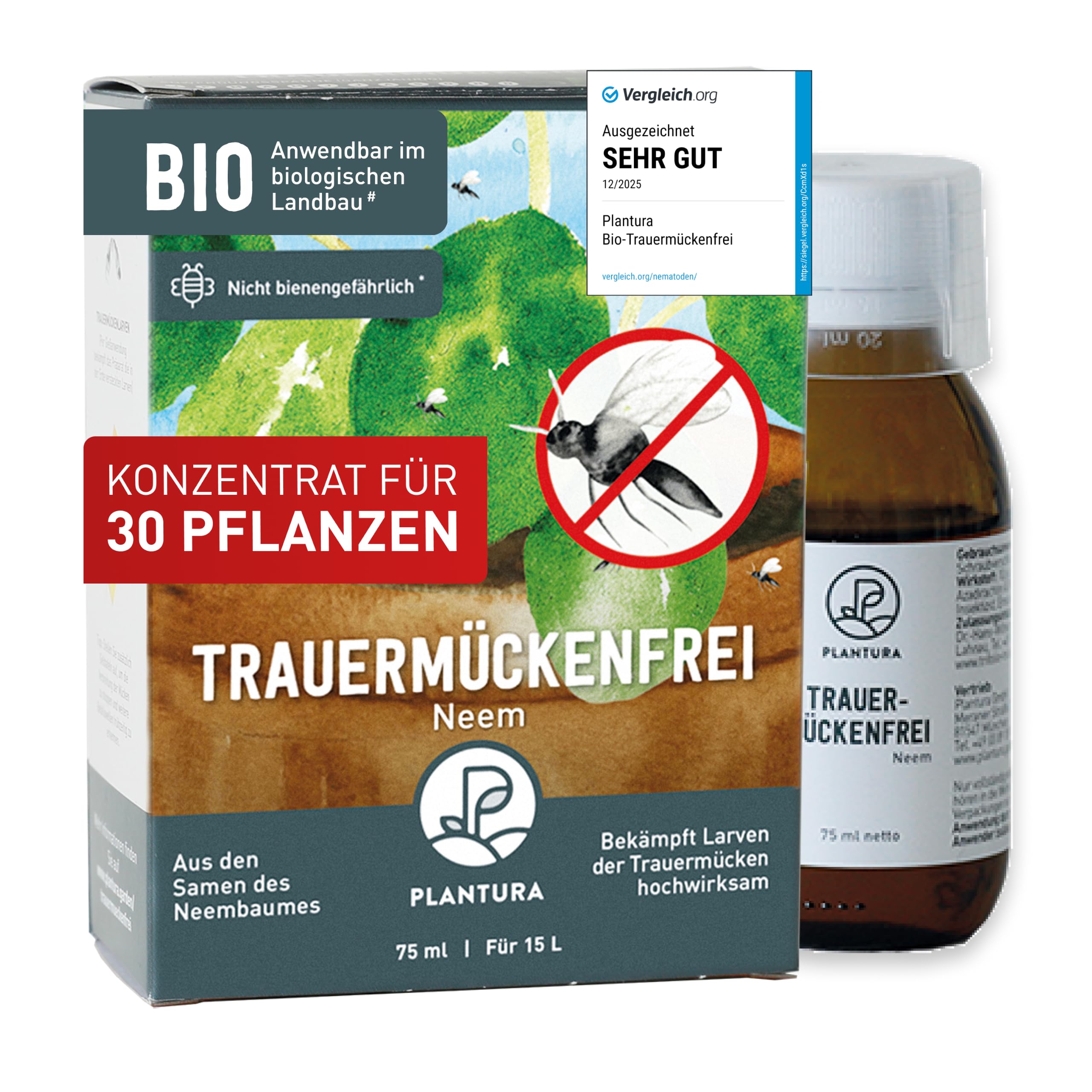 Plantura Trauermückenfrei Neem, 75 ml für ca. 30 Pflanzen