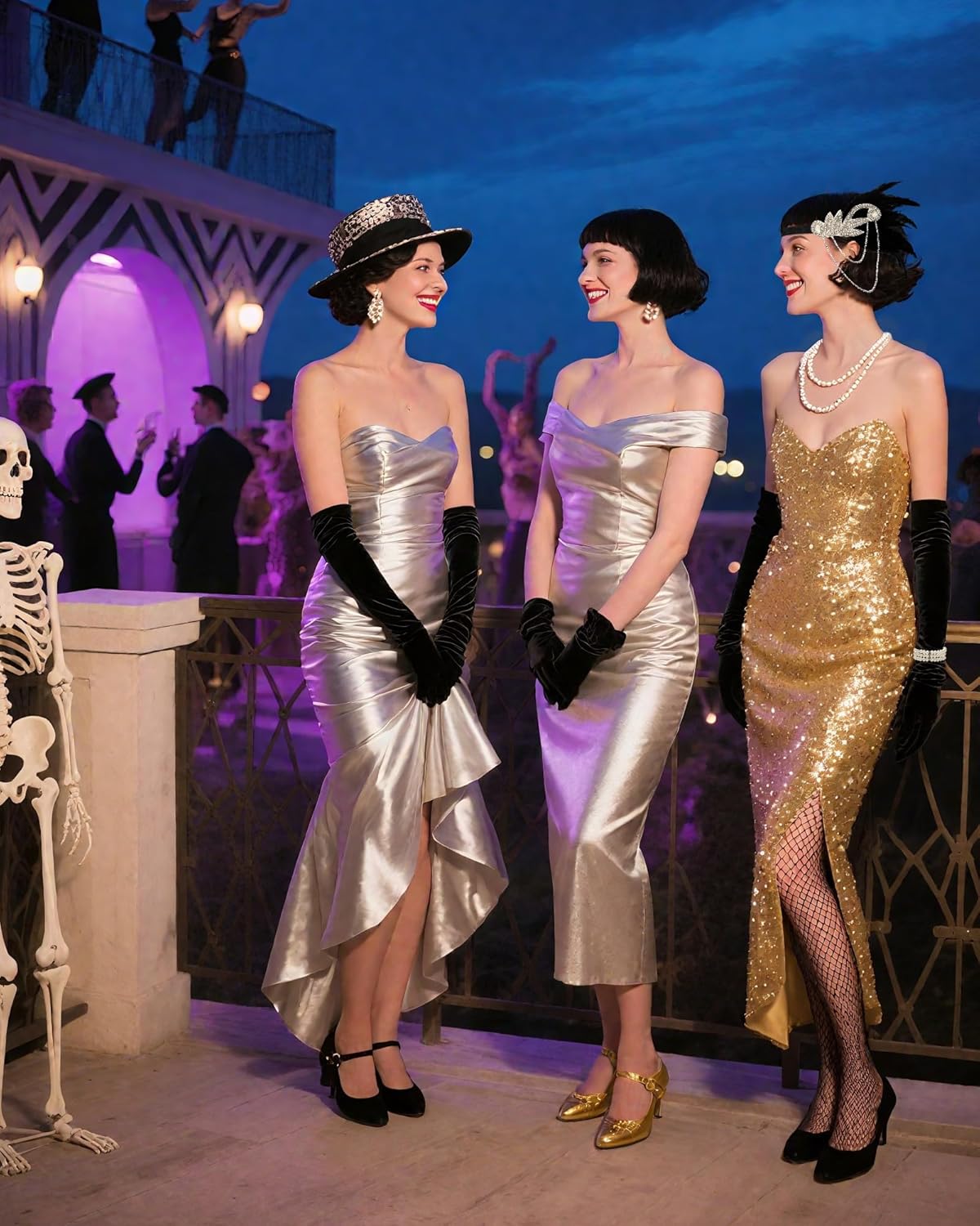 1920s Flapper Accessories for Women Set Roaring 20s Great Gatsby Costume Accessories Feather Headband for Women - Image 6