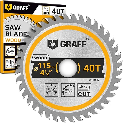 Miniatura 8 de Juego de hojas de sierra circular para amoladora angular de 4-1/2 pulgadas para madera, madera contrachapada, laminado, paneles de yeso, plástico,