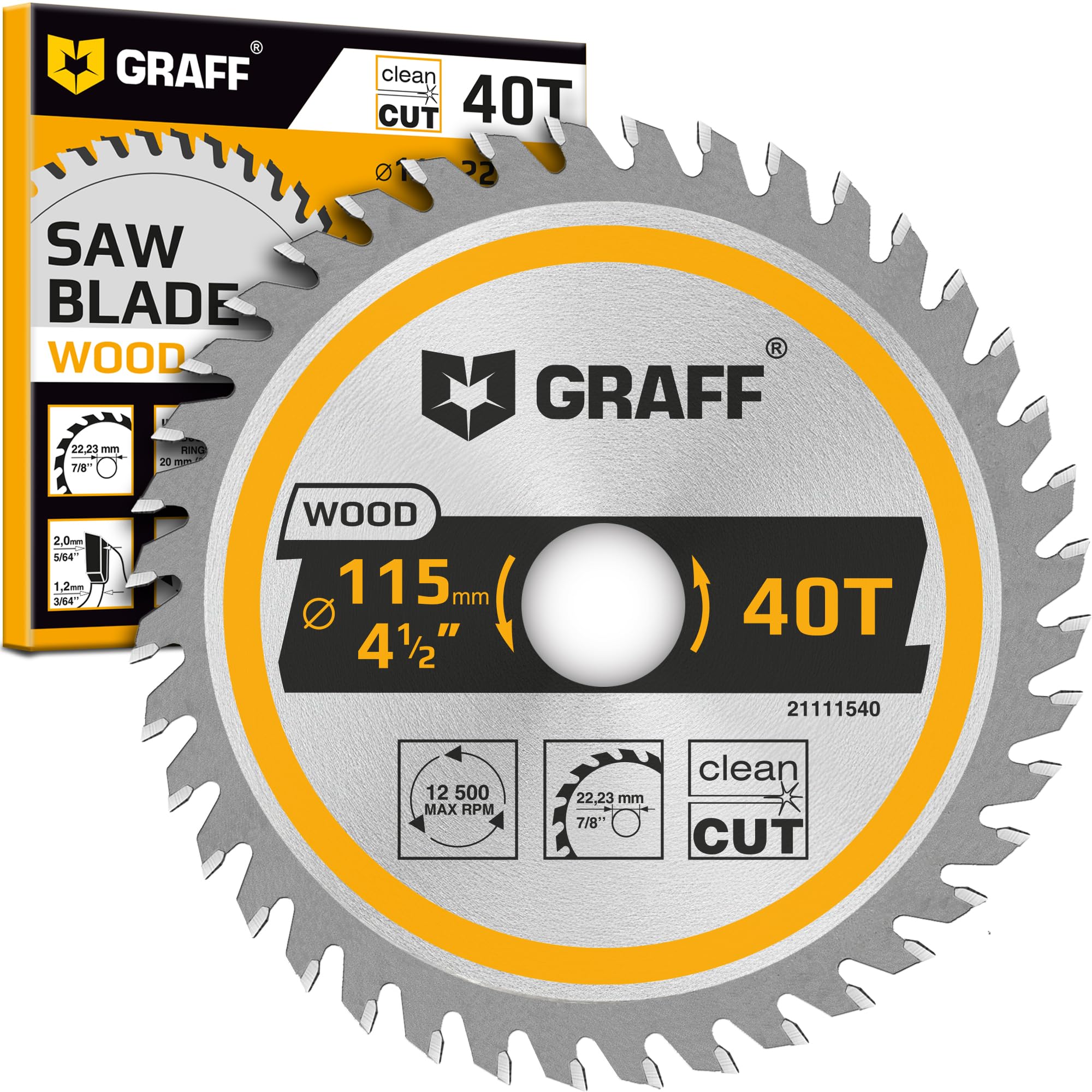 GRAFF Angle Grinder Blades - 4.5" Wood Cutting Set -9