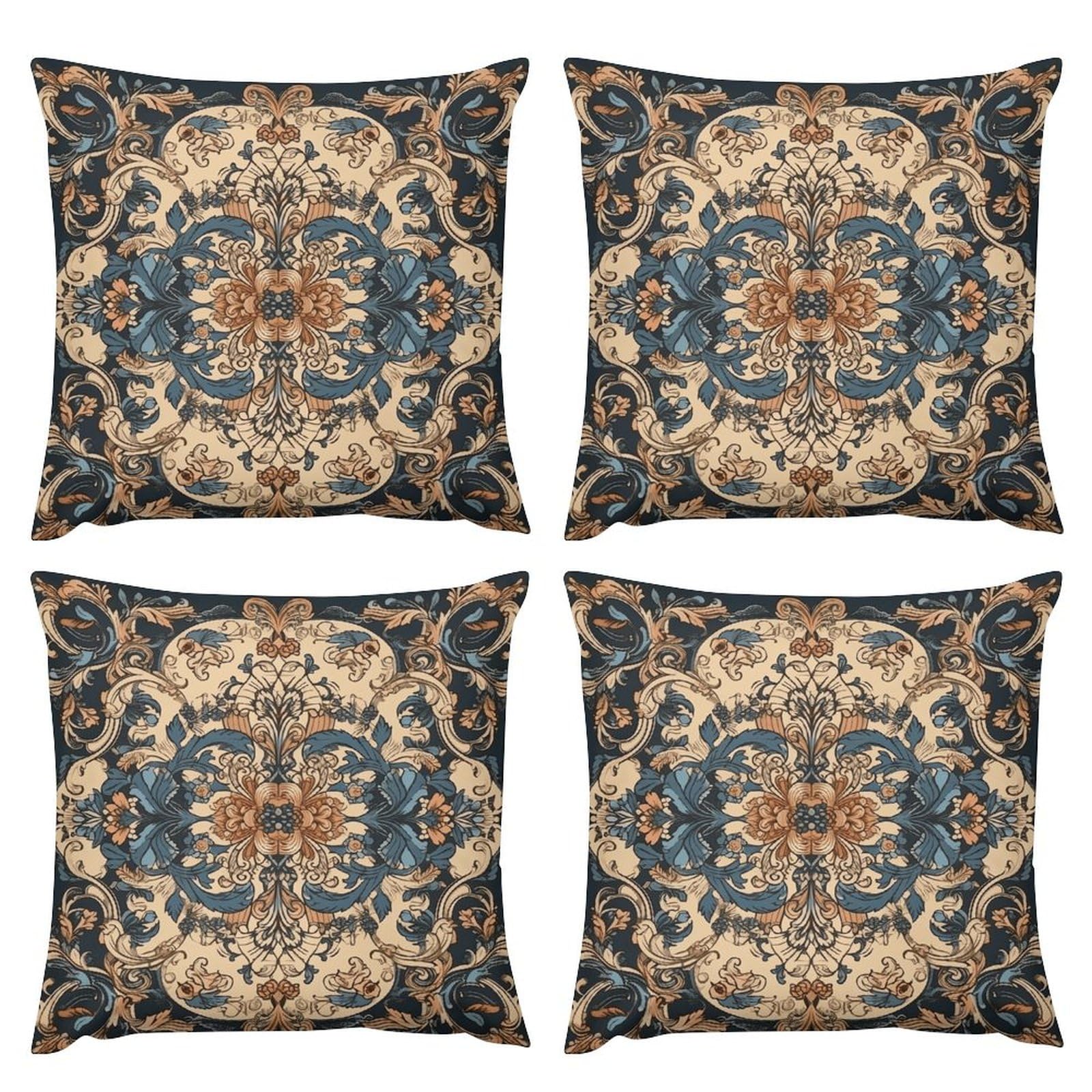 Housses de coussin broderie artistique bleue de qualité supérieure