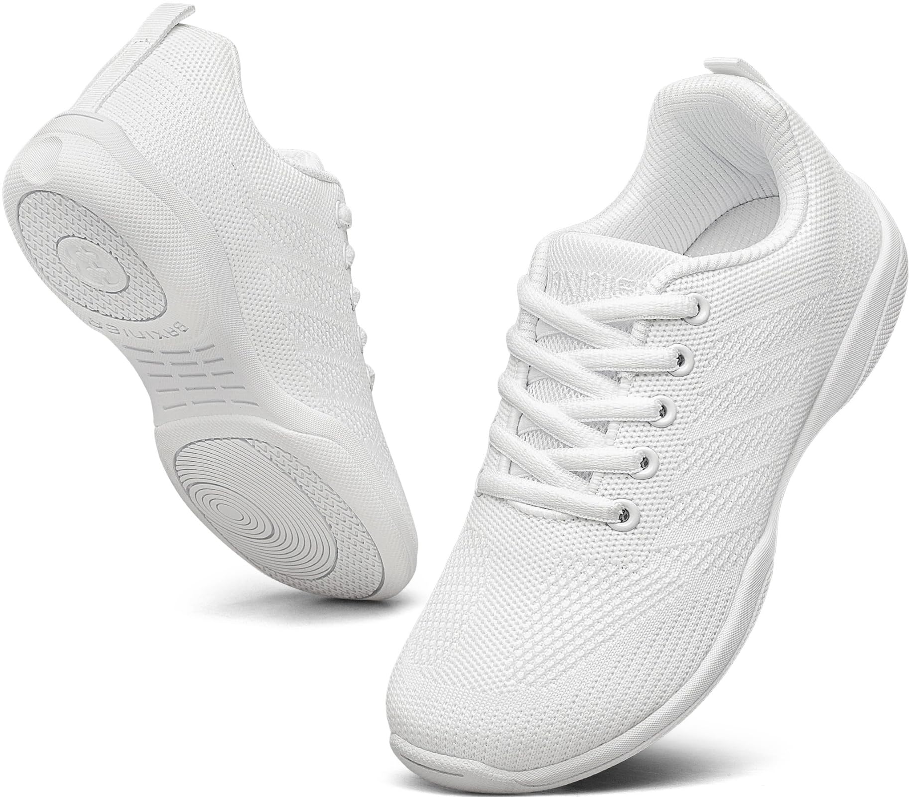 BAXINIER Cheerleading-Schuhe für Mädchen, breit, für Kleinkinder, leicht, für Jugendwettbewerb, Training, Tanz, Tennis, Weiß
