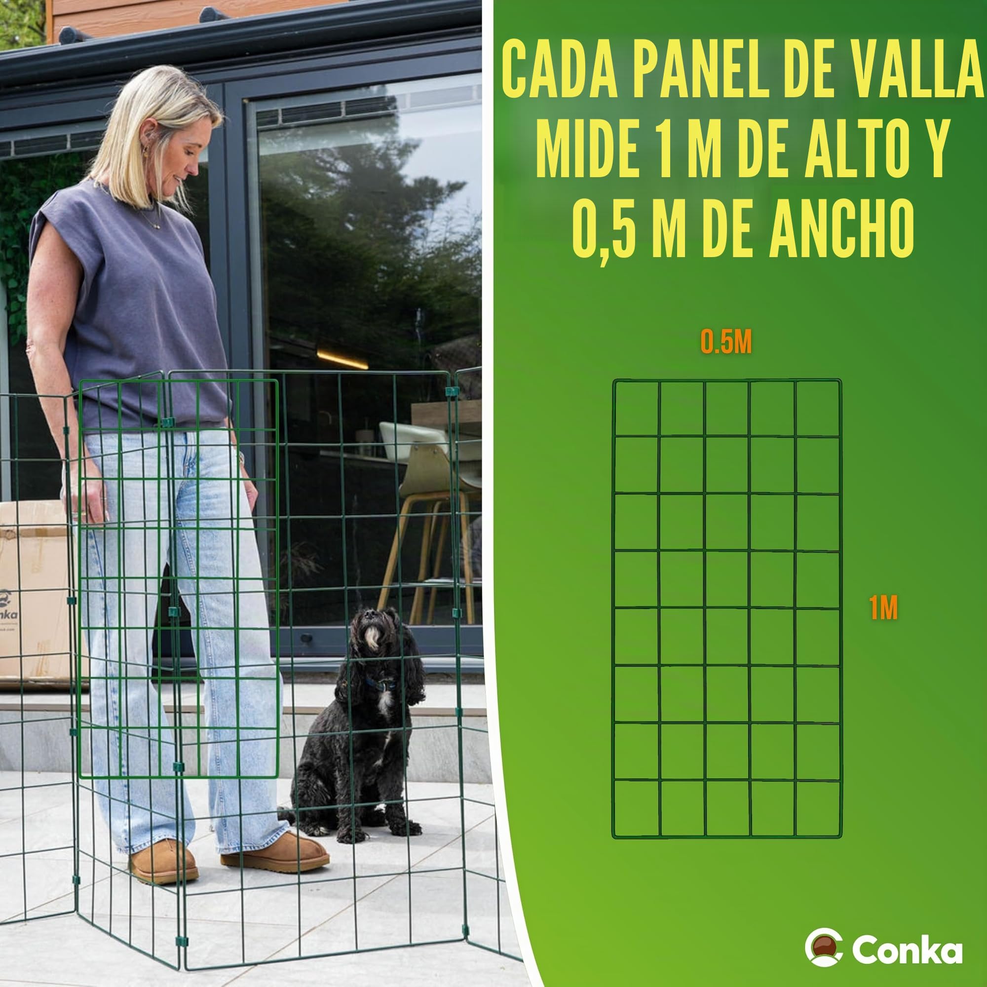 4.6m Vallas Para Perros: Barrera Para Perros - Parque Para Perros, Puertas Para Perros - Barrera Extensible Perros - Casa Para Perros - Perreras Exteriores - Jaulas Para Perros - Caseta Perro Exterior