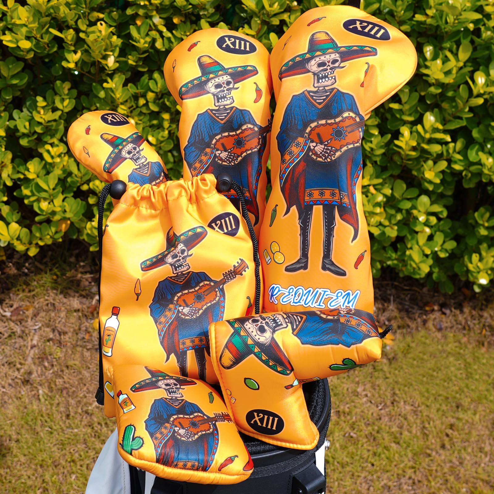 Golfschlägerhaube, Golfschlägerhaube, Schlägerhaube, Fairway-Holz, Hybrid-Schlägerklinge, Putterschläger-Kopfbedeckung (Gitarrengeist)